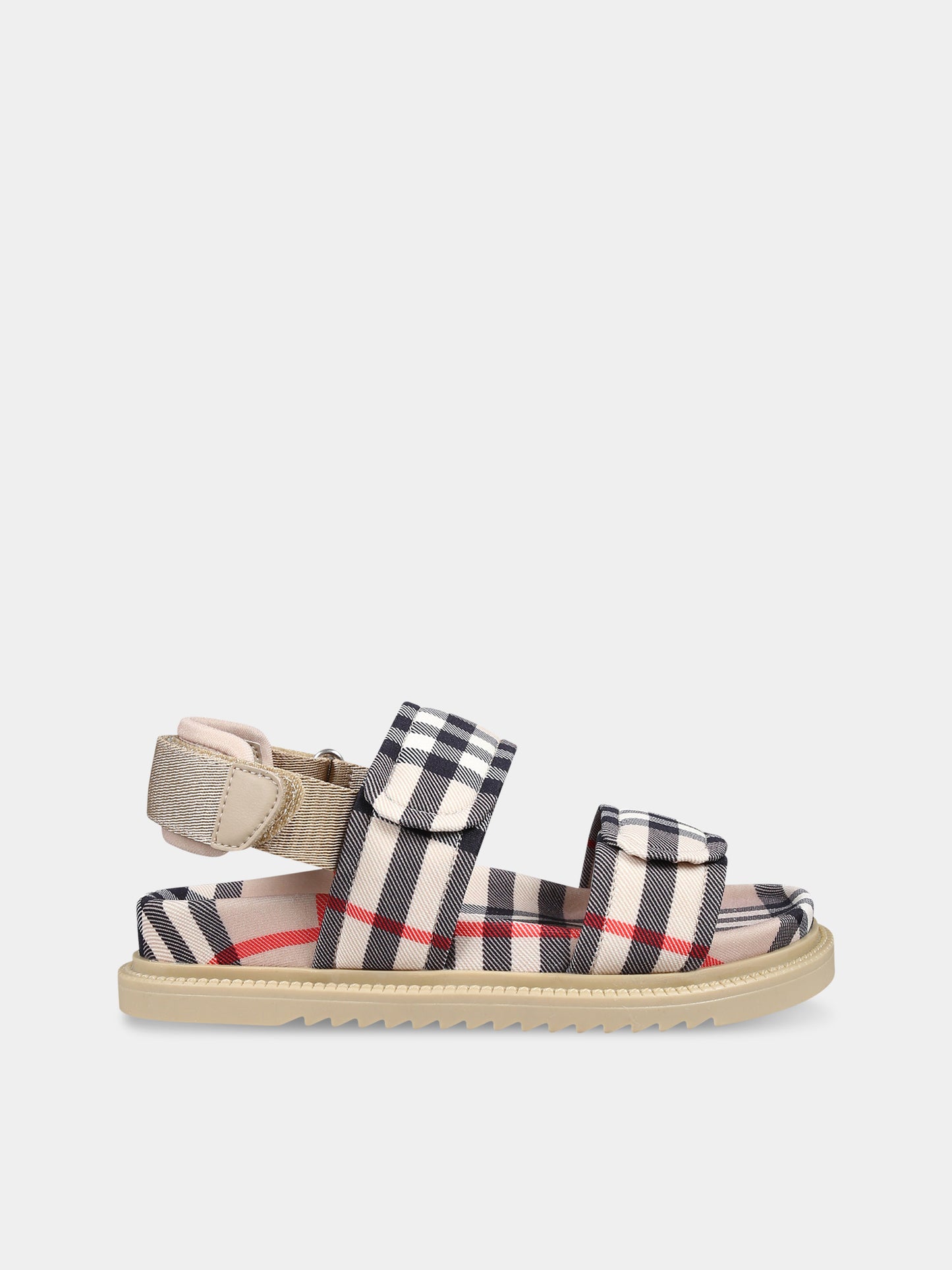 Sandali beige per bambini con check vintage,Burberry Kids,8081868 A7028