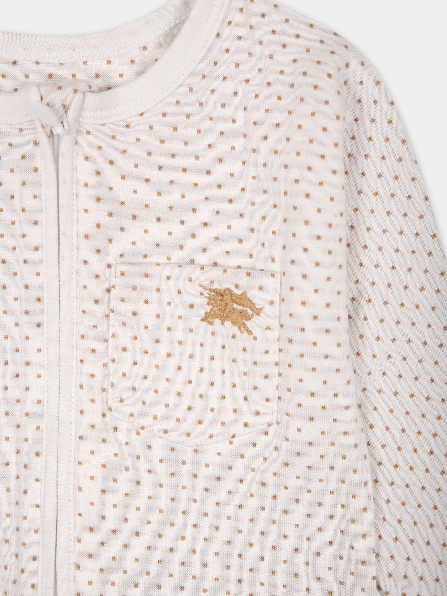 Set bianco per neonati con pois e logo,Burberry Kids,8078864 A7168