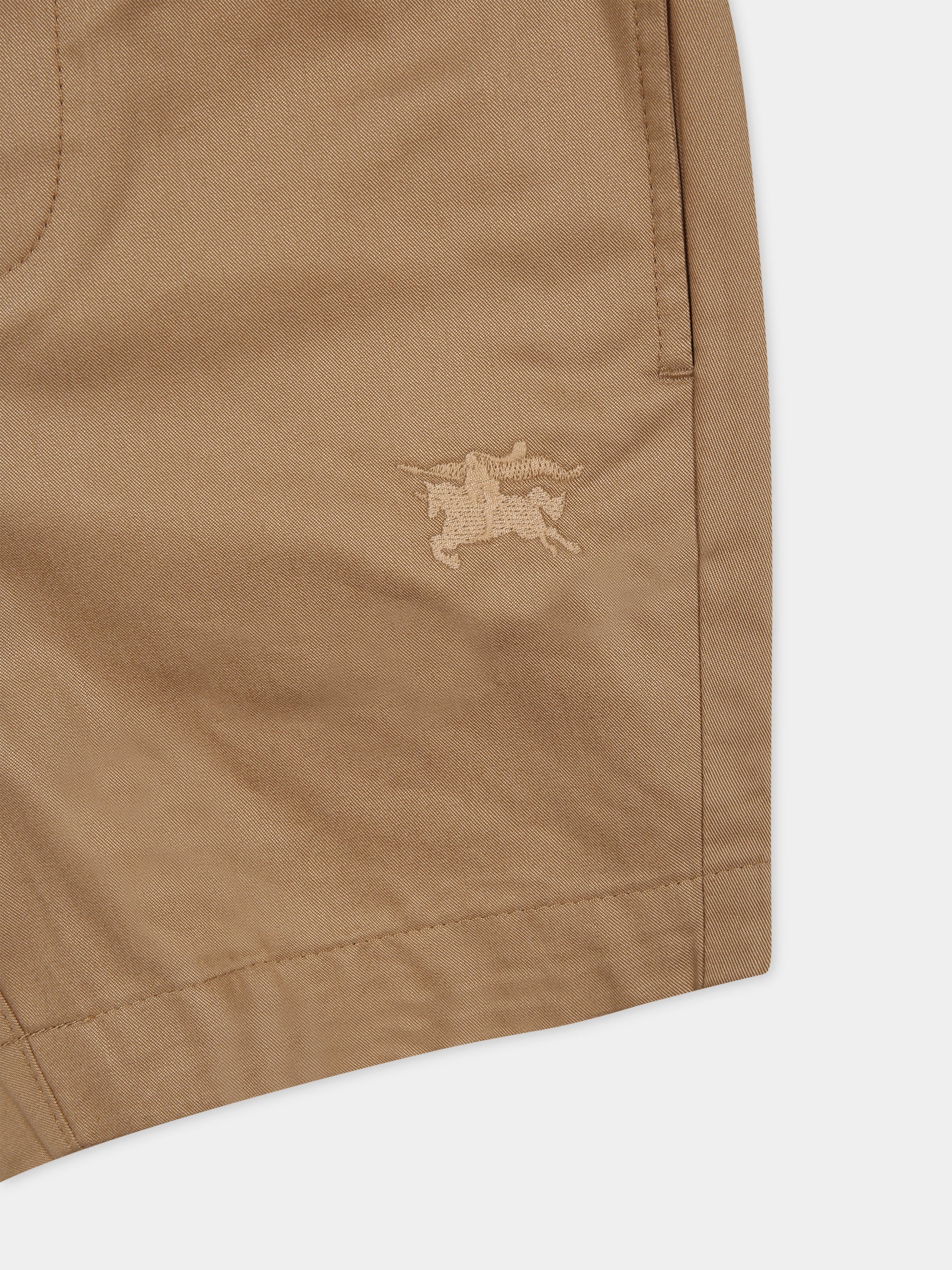 Shorts beige per neonato con logo,Burberry Kids,8078331 A7026