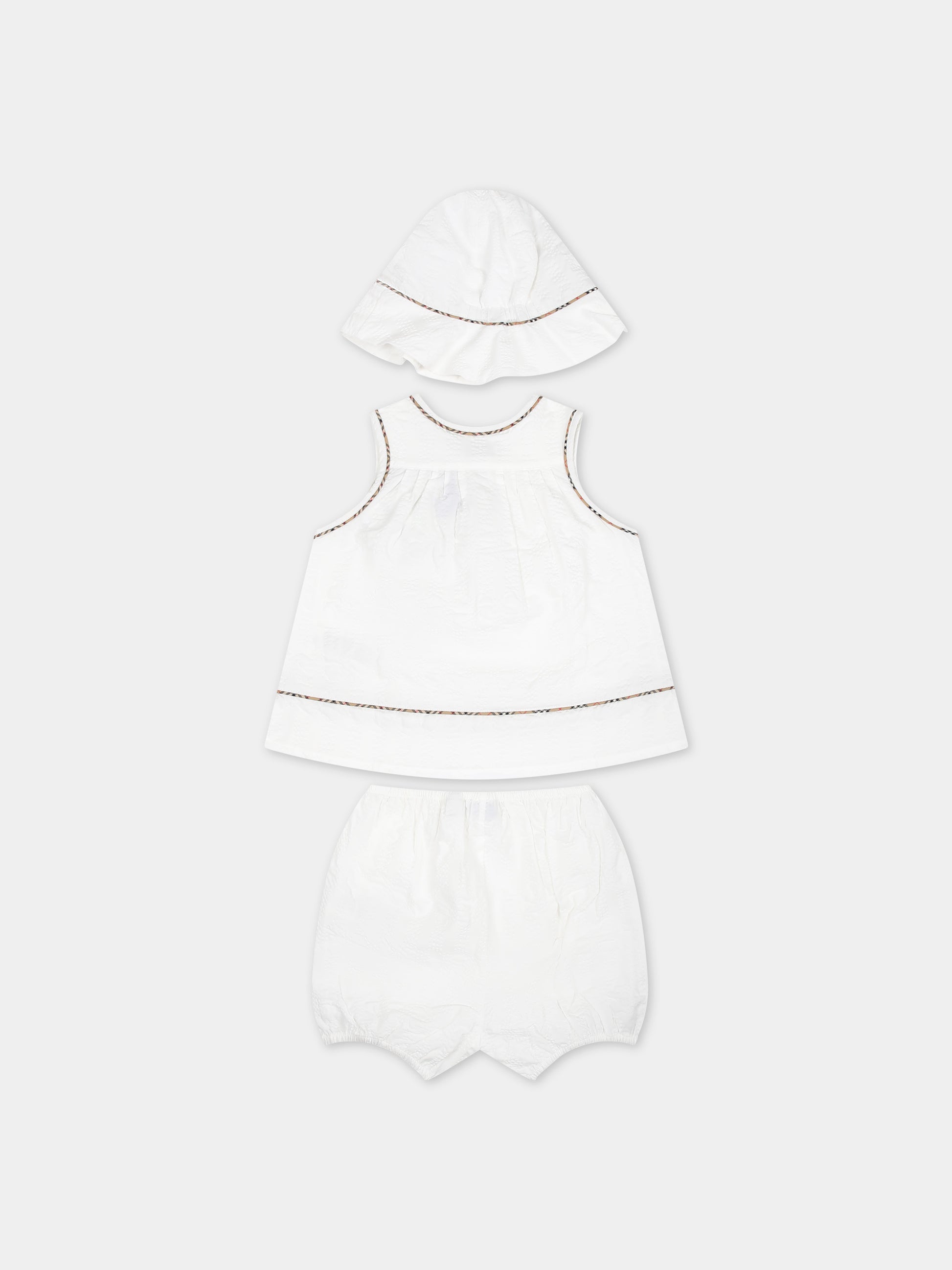 Completo sportivo bianco per neonata,Burberry Kids,8078862 A1464