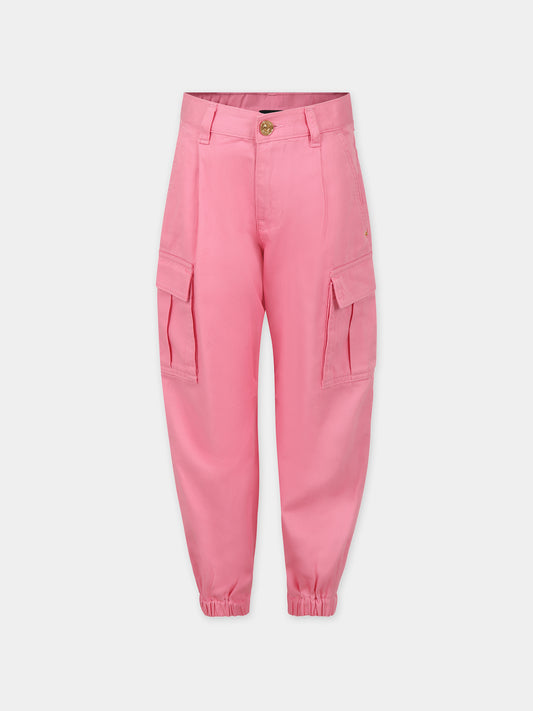 Pantaloni cargo rosa per bambina,Versace,1012694 1A09209 1P050