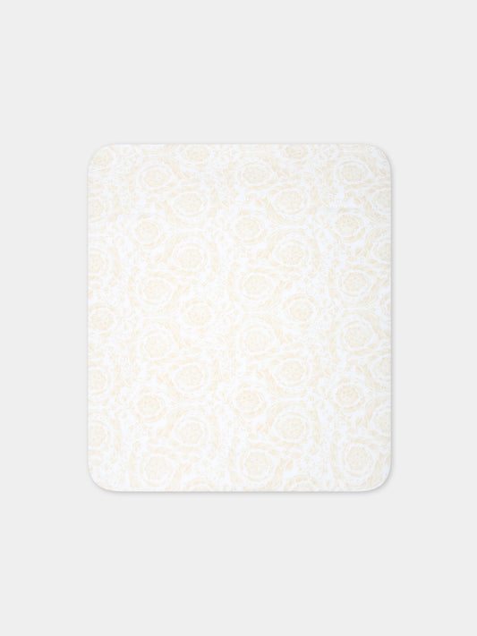 Coperta beige per neonata con stampa barocco,Versace,1000092 1A09524 2WJ70
