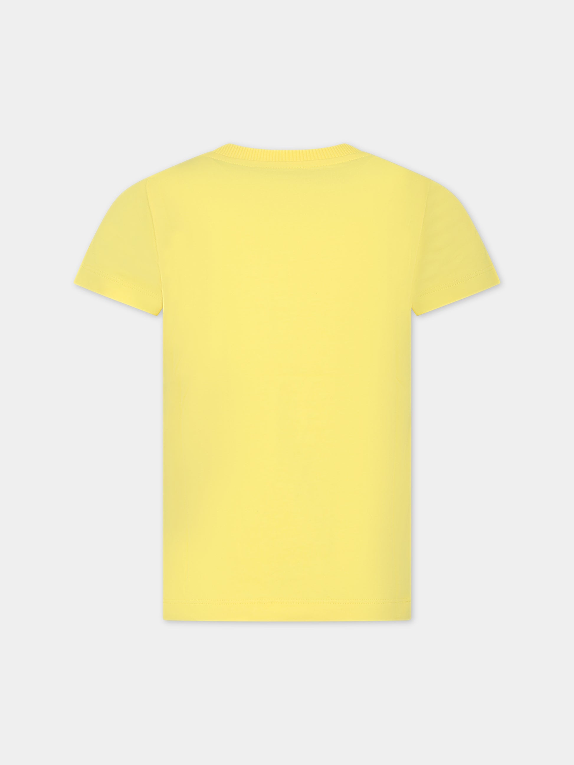 T-shirt giallo per bambini con logo e Teddy Bear,Moschino Kids,HNM03T LBA08 50162