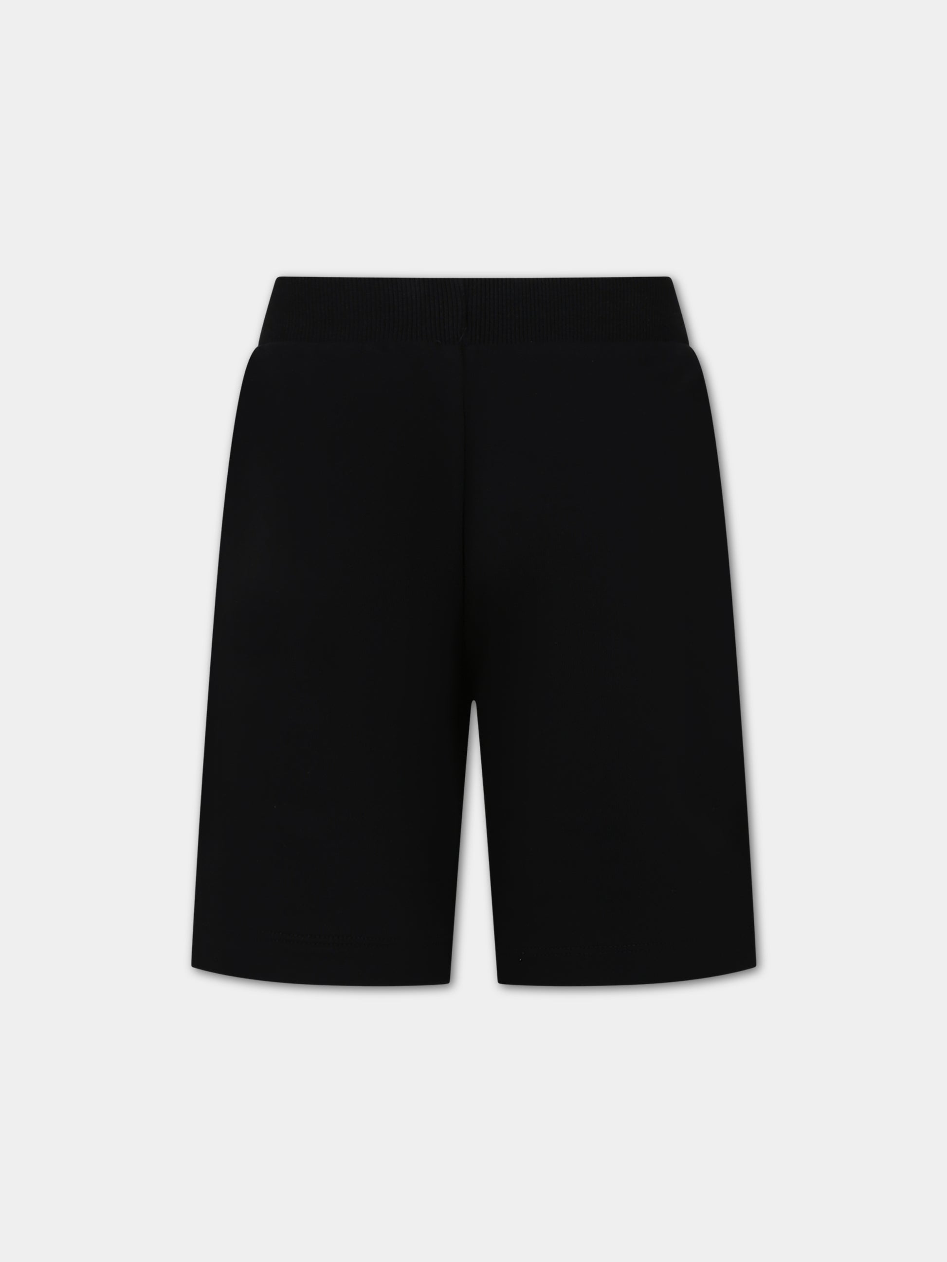 Shorts neri per bambino con smile  elogo,Moschino Kids,HUQ01A LCA32 60100