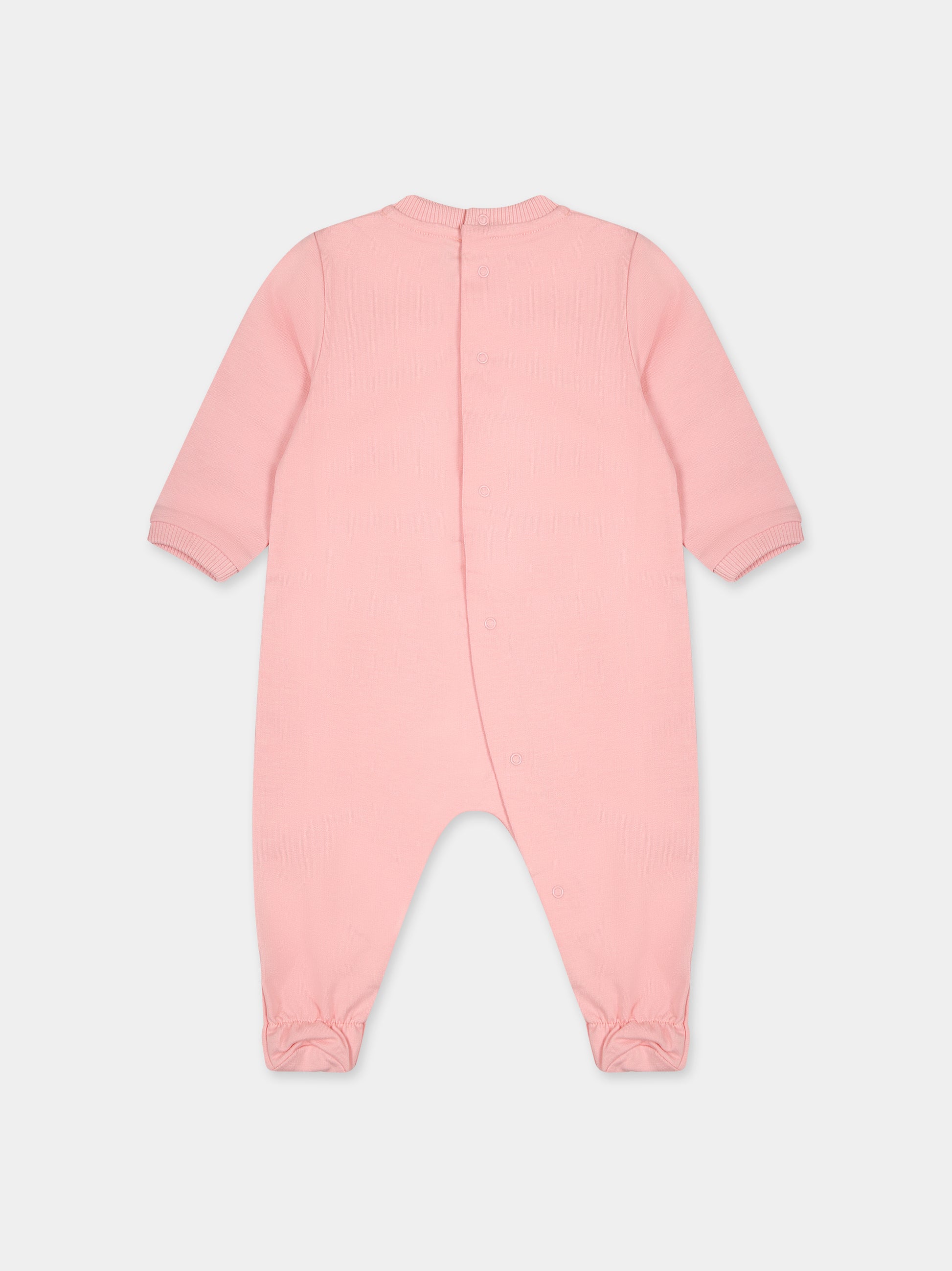Tutina rosa per neonata con logo,Moschino Kids,MUT03C LCA19 50209