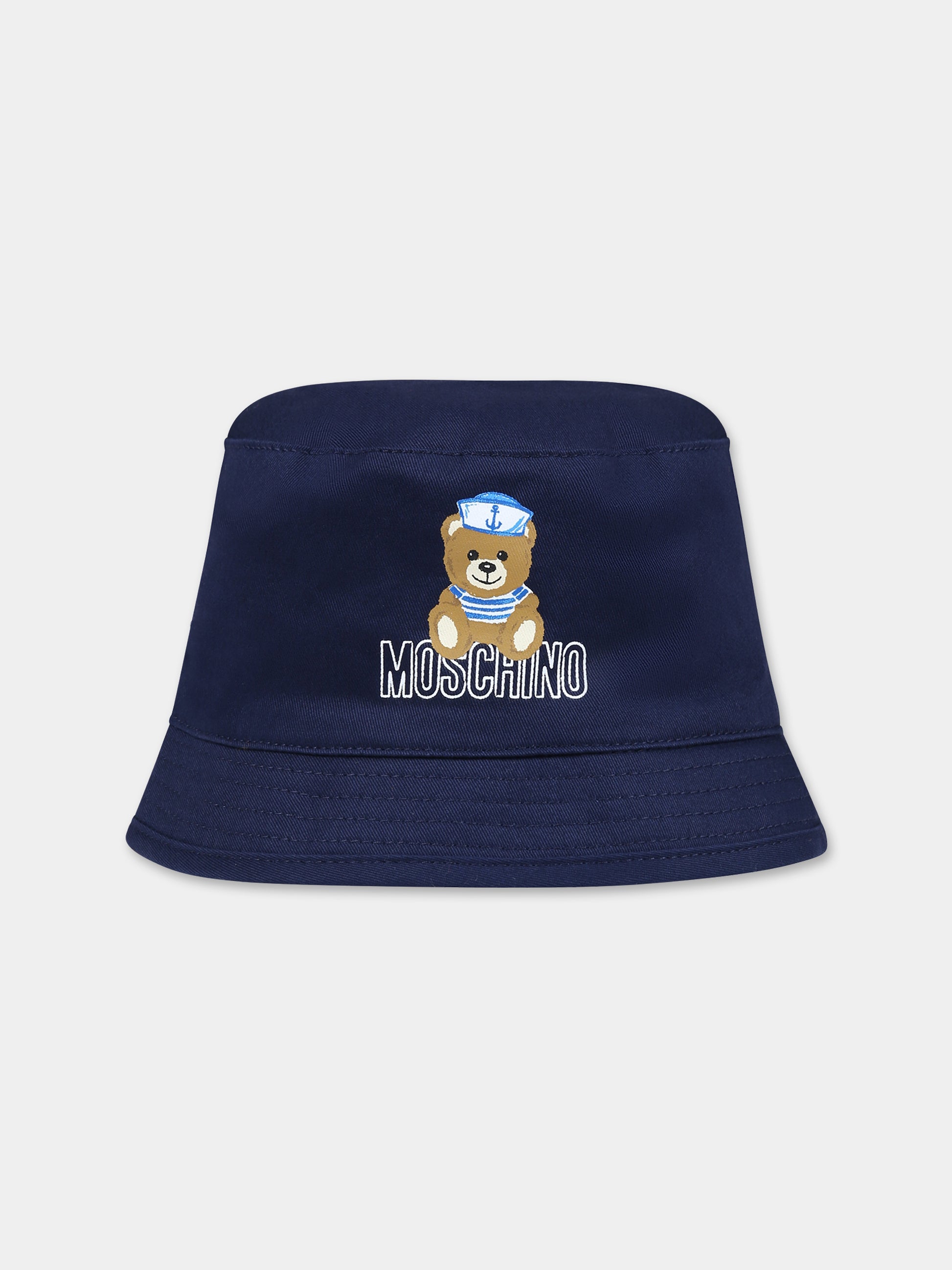 Cloche blu per neonato con Teddy Bear,Moschino Kids,MUX04A LPC04 40016