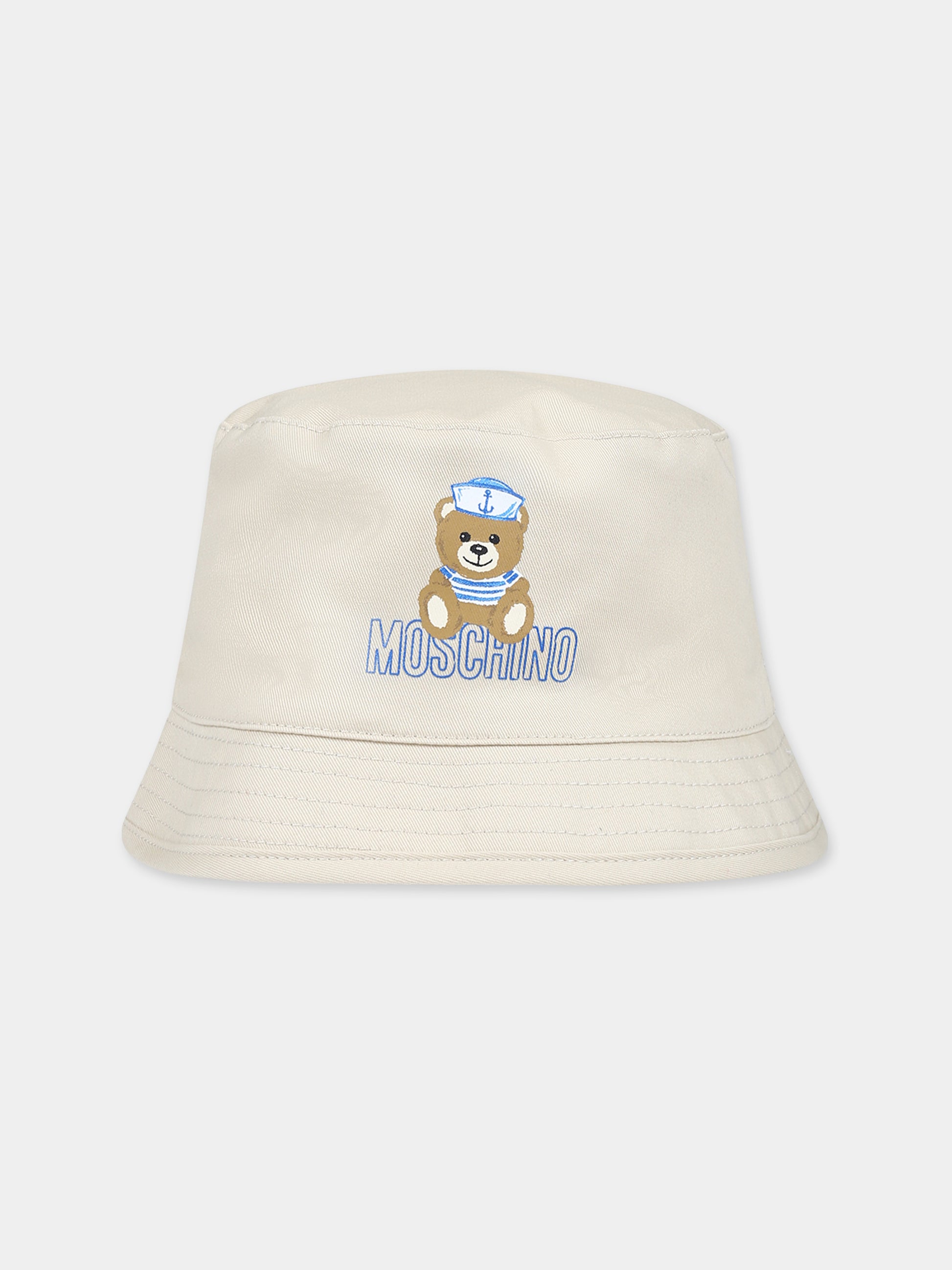 Cloche beige per neonato con Teddy Bear,Moschino Kids,MUX04A LPC04 20310