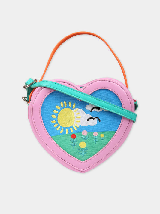 Borsa rosa per bambina con sole e fiori,Stella Mccartney Kids,TS0B28 Z0699 999