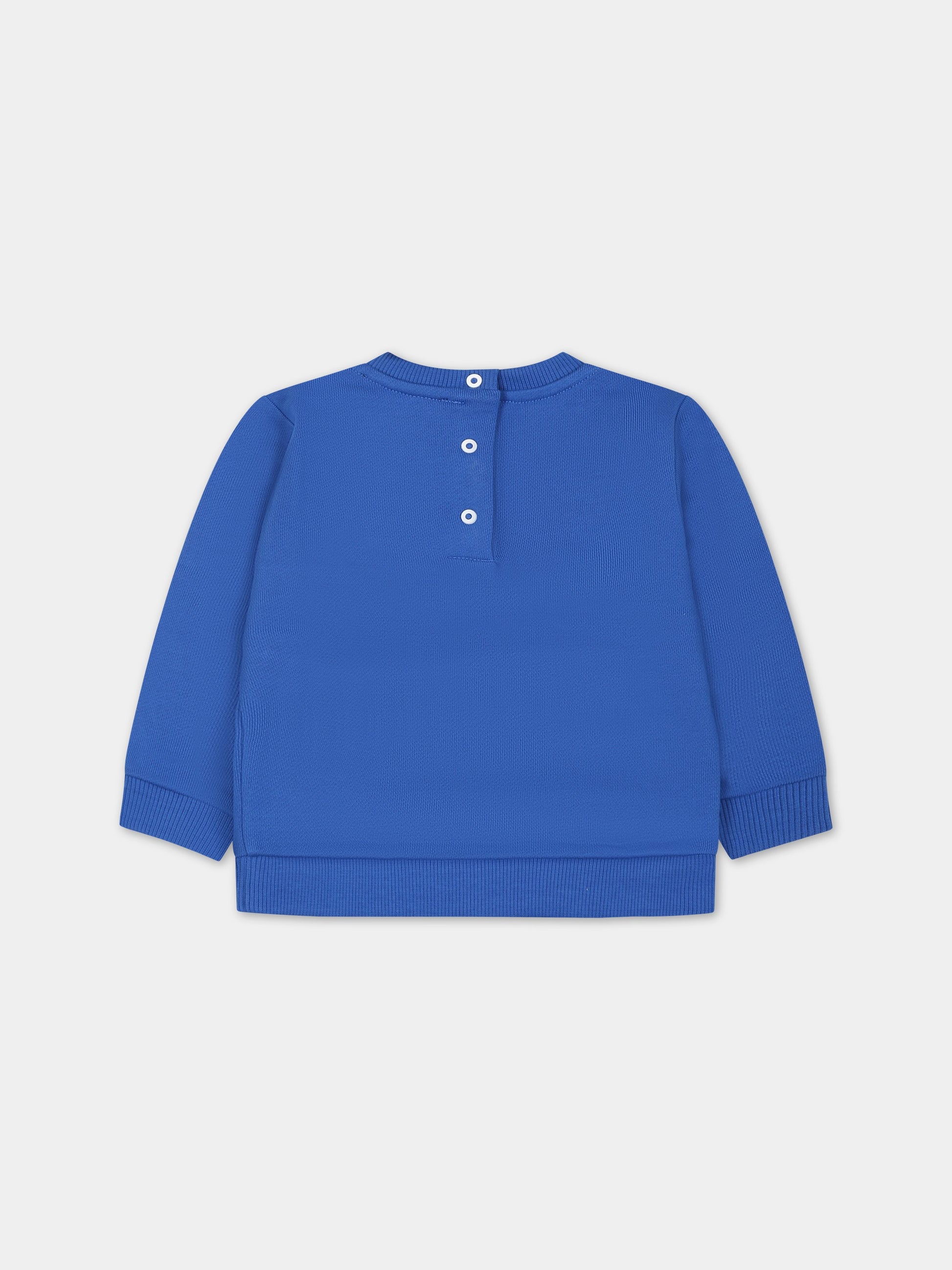 Felpa azzurra per neonato con logo,Balmain Kids,BS4510 Z0001 615