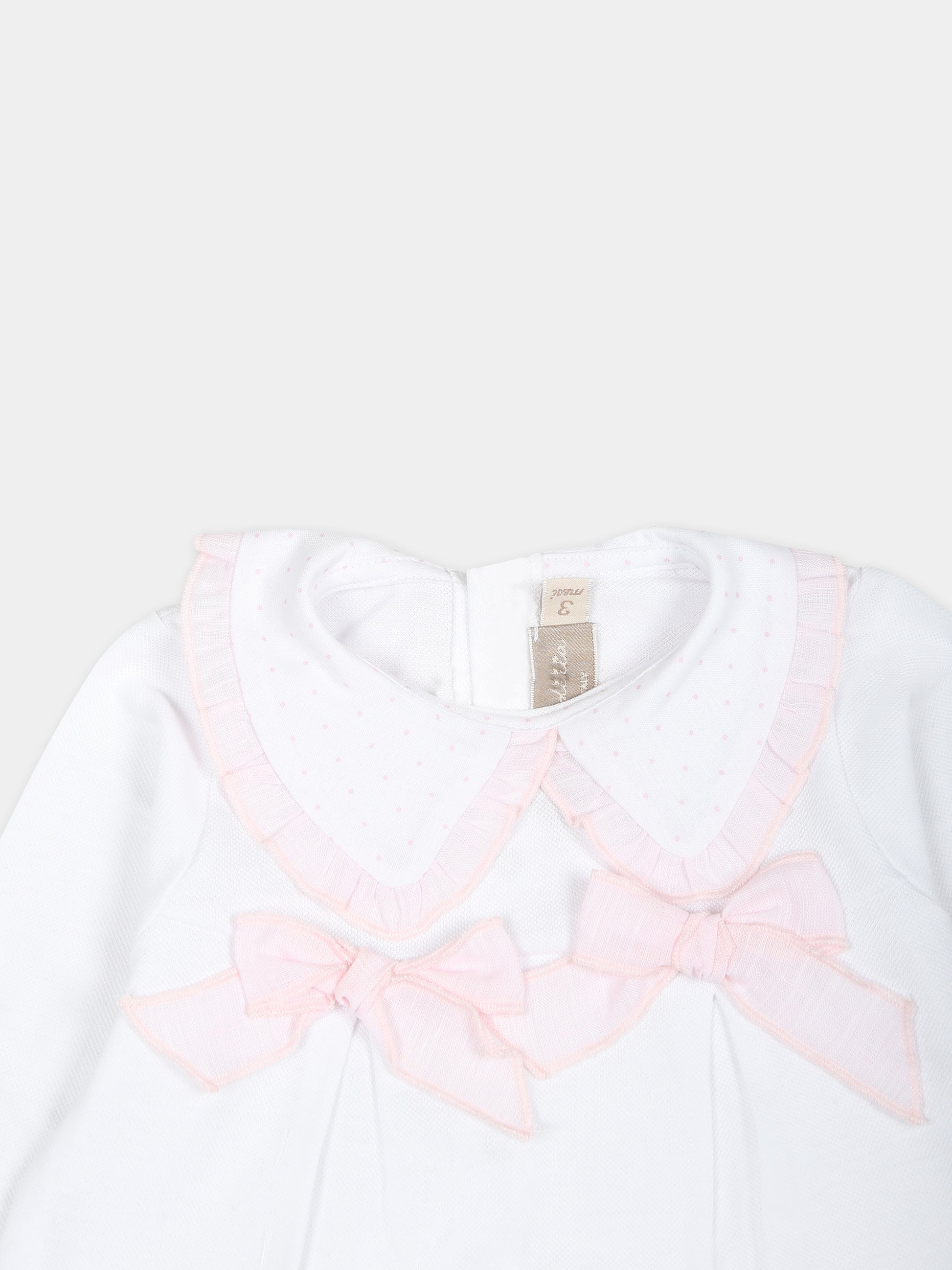 Tutina bianca per neonata con fiocchi,La Stupenderia,TBTT52N01