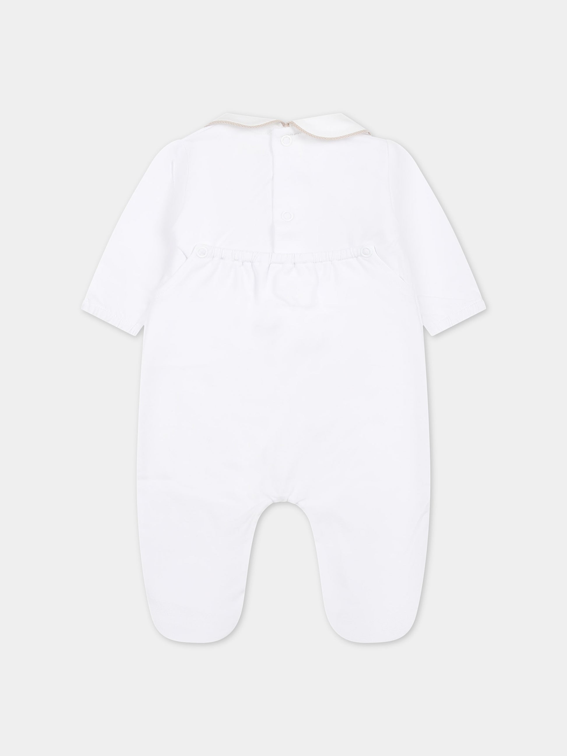Tutina bianca per neonati con scritta,Little Bear,8042 BIANCO/CORDA