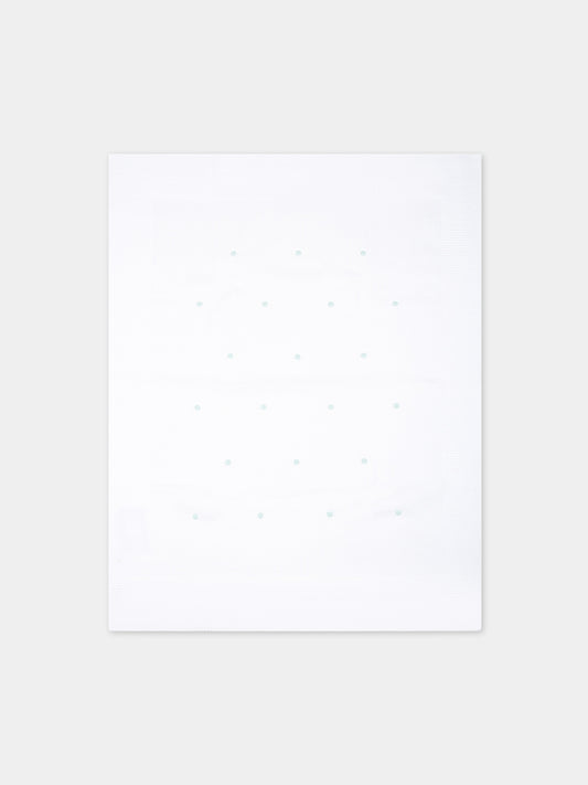 Coperta bianca per neonati con pois verdi,Little Bear,8102 BIANCO/MENTA