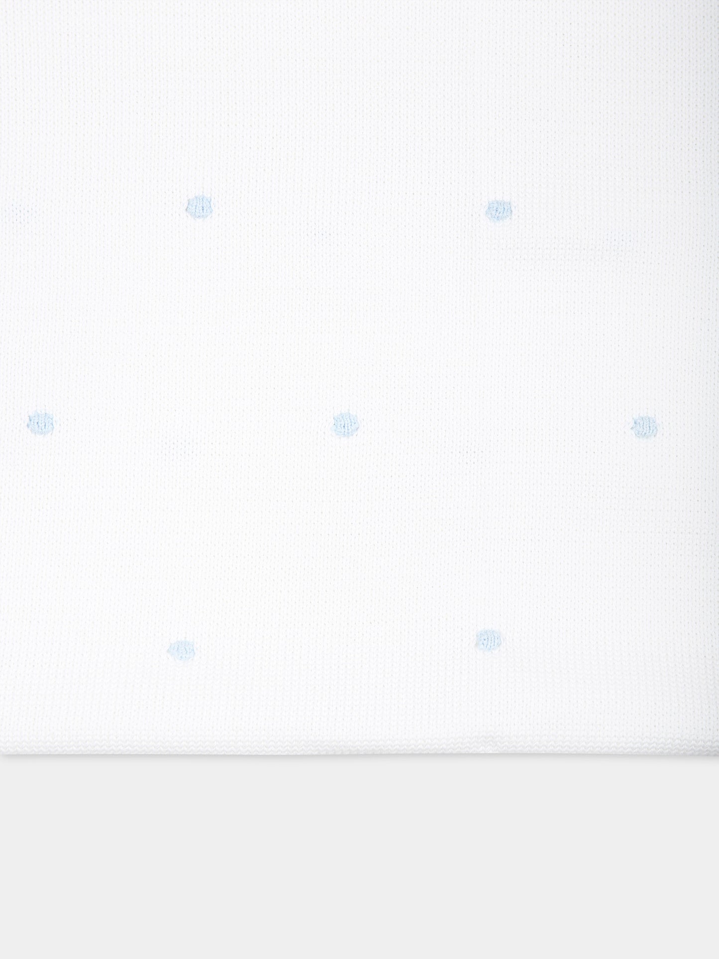 Coperta bianca per neonato con pois celesti,Little Bear,8102 BIANCO/CIELO