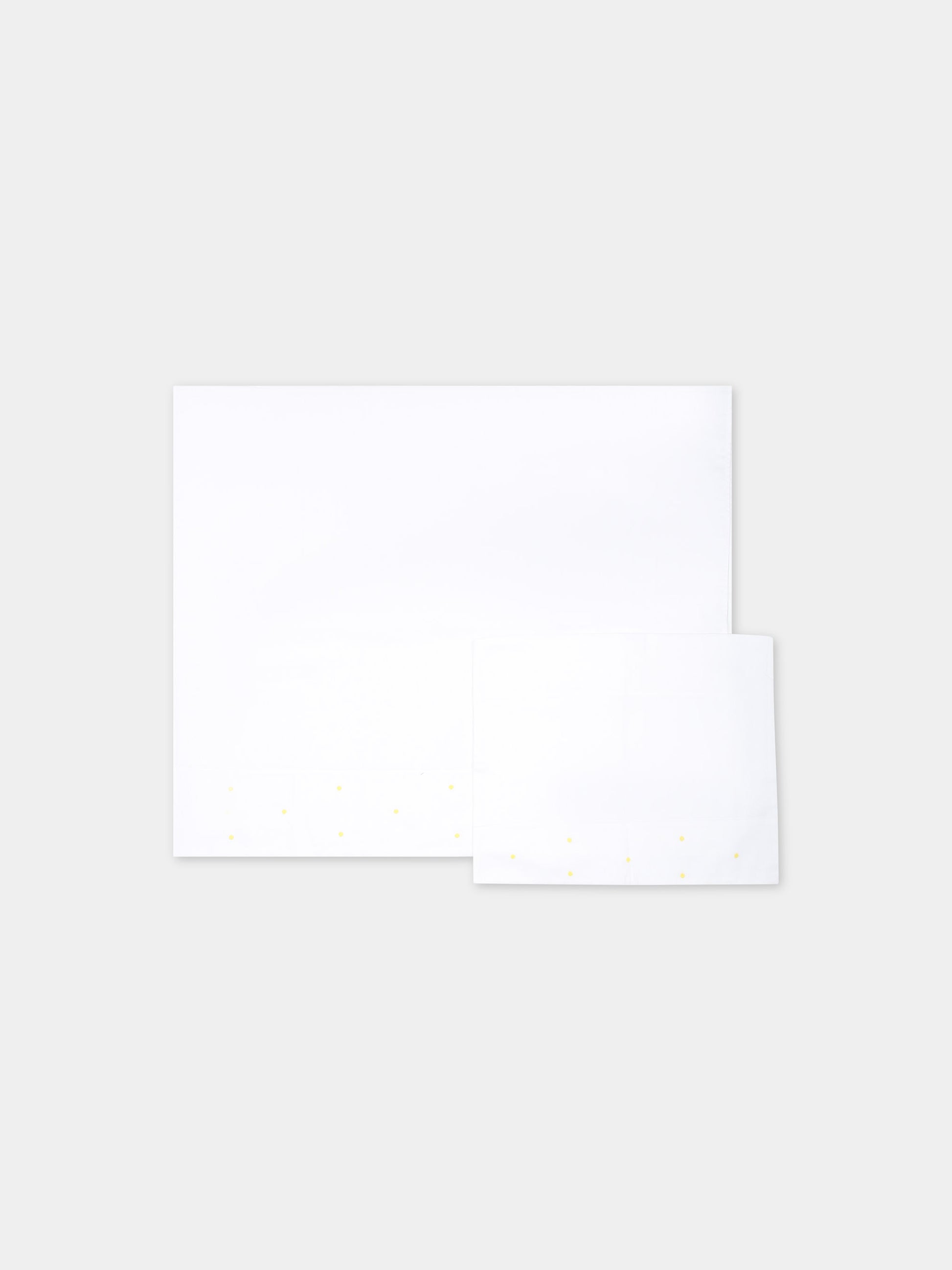 Lenzuolo bianco per neonati con pois gialli,Little Bear,2040 BIANCO/GIALLO