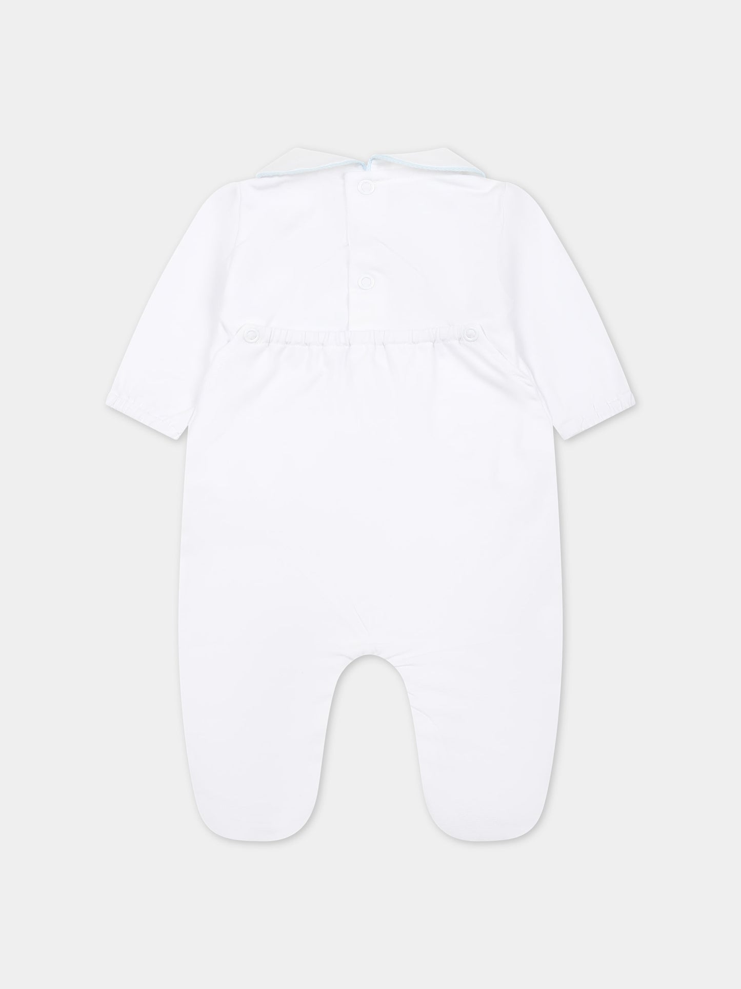 Tutina bianca per neonato con scritta,Little Bear,8044 BIANCO/CIELO