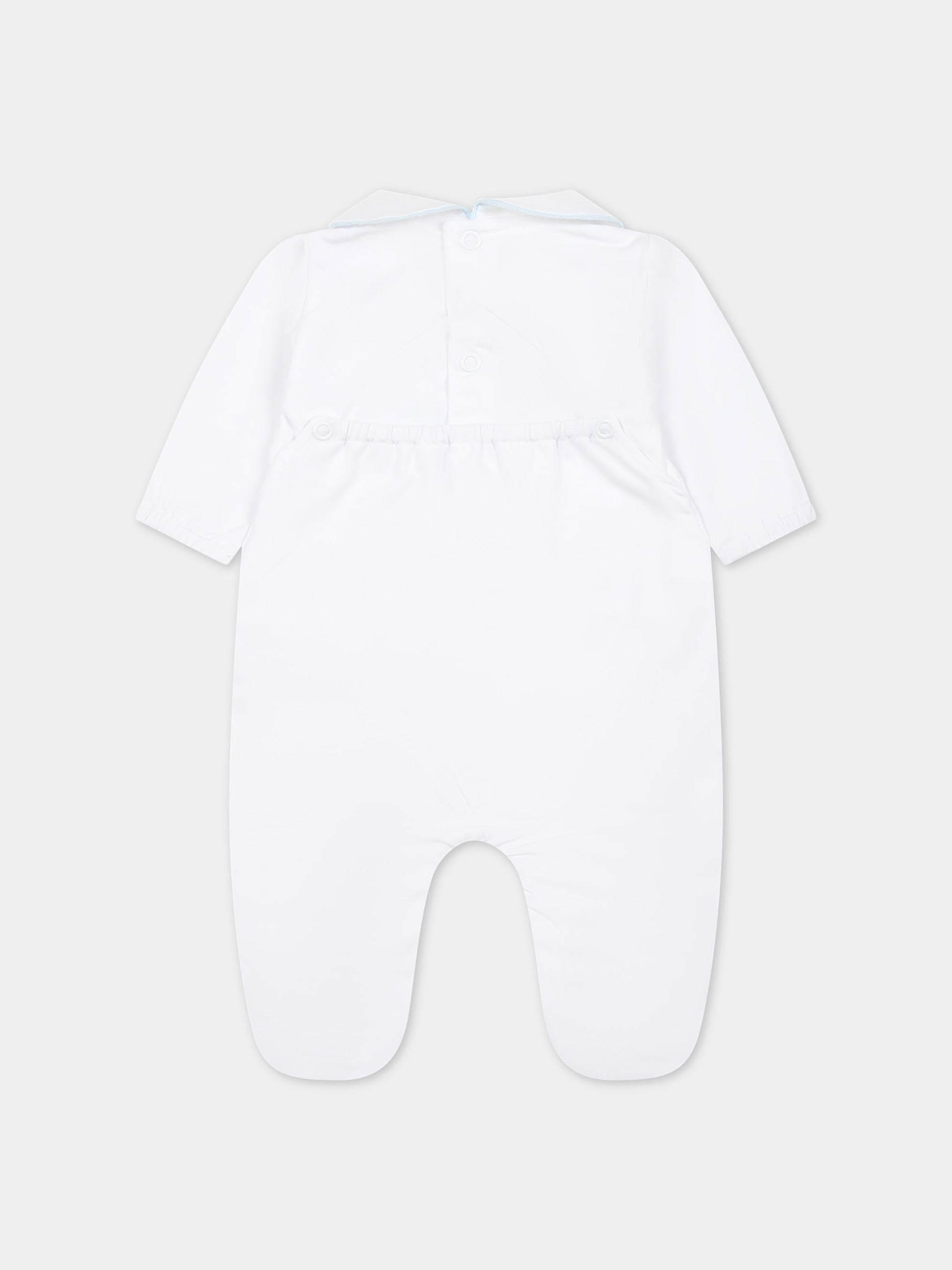 Tutina bianca per neonato con scritta,Little Bear,8044 BIANCO/CIELO