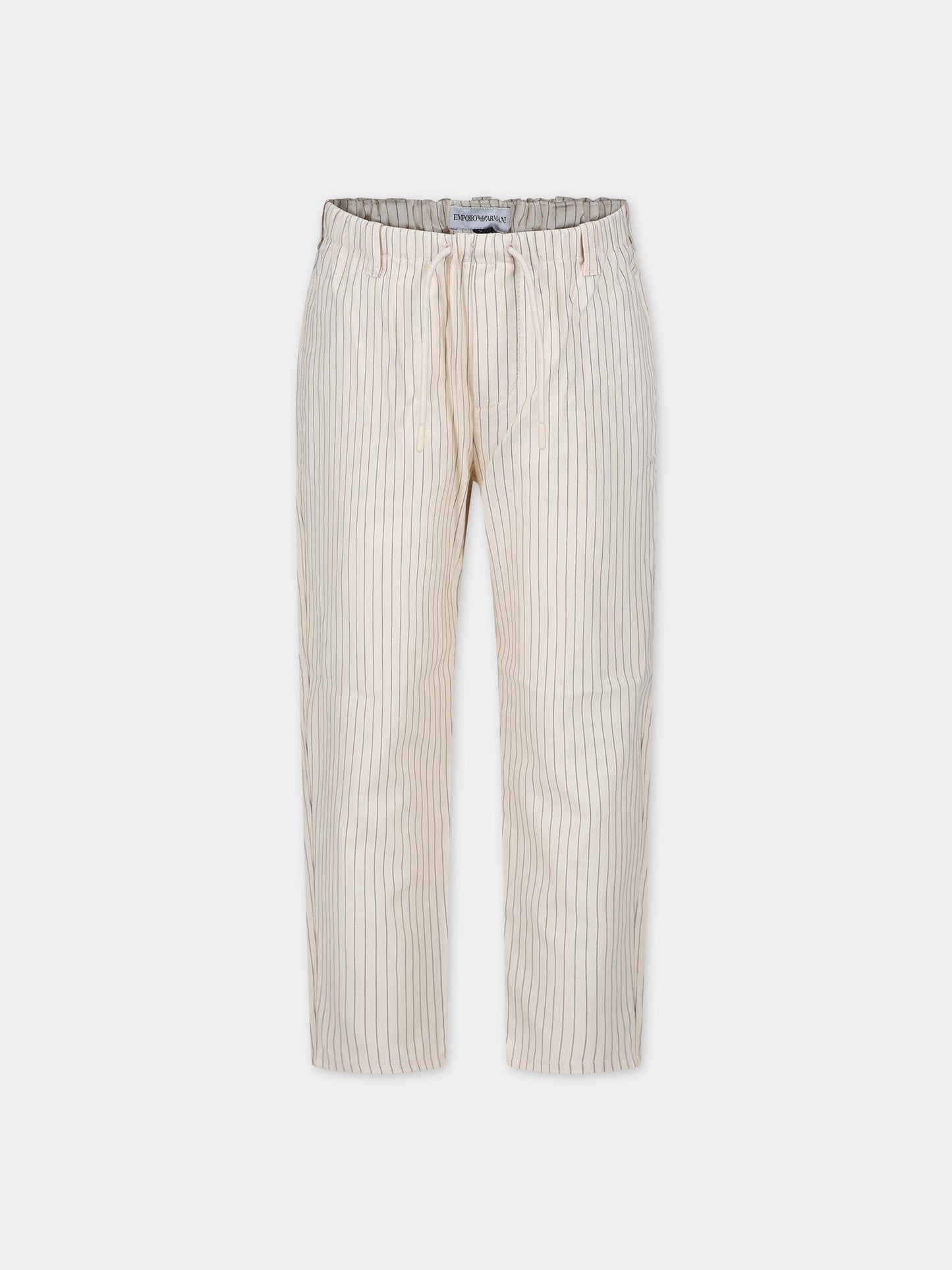 Pantaloni avorio per bambino con aquilotto,Emporio Armani,3D4PJG 4N8DZ F119