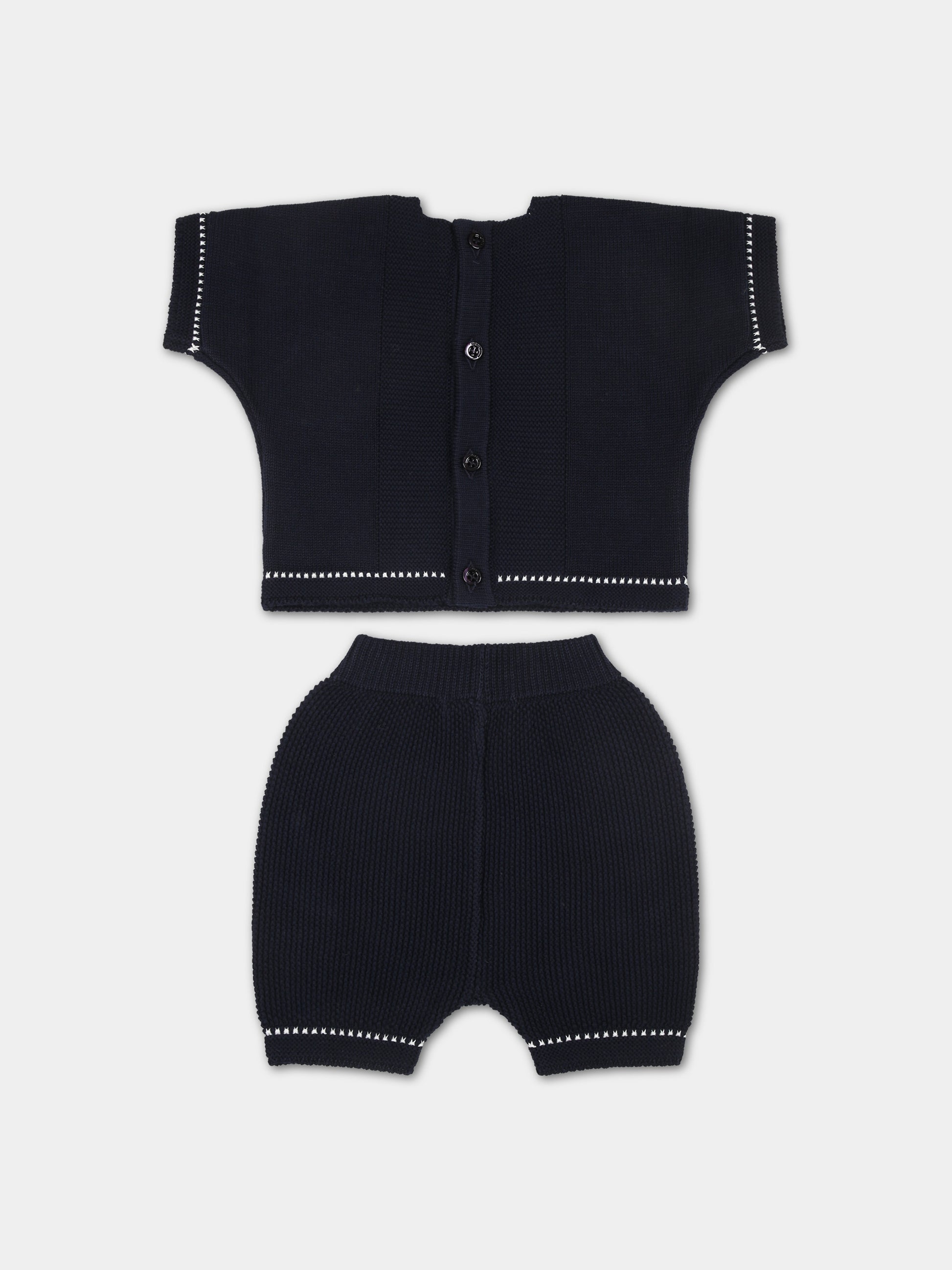 Completo blu per neonato con aquilotto,Armani Junior,3DNV50 NM0BZ 0920