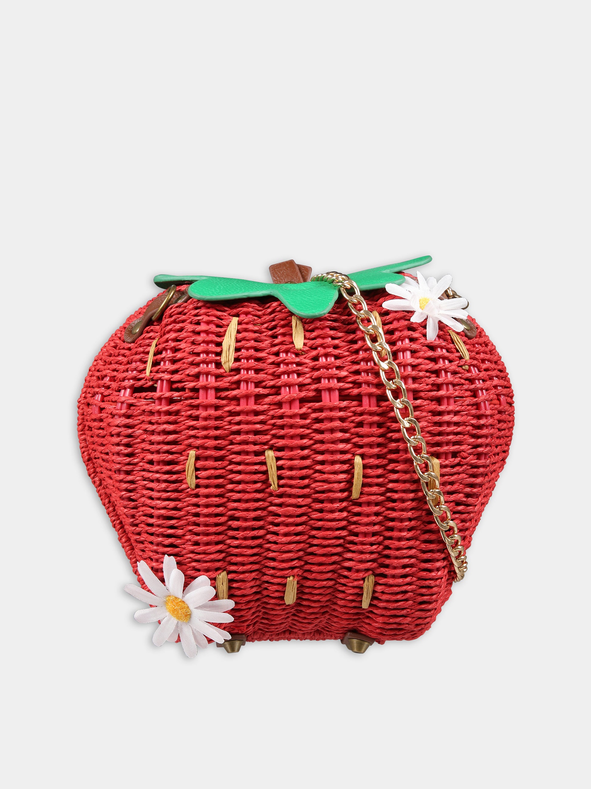 Borsa rossa per bambina con margherite,Monnalisa,19C008 3778 0344