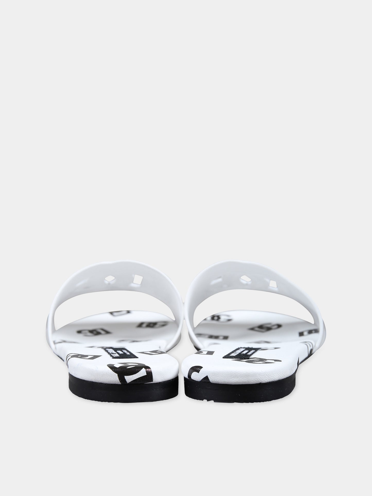 Ciabatte bianche per bambina con logo,Dolce & Gabbana Kids,D11032 AP449 HAVAN