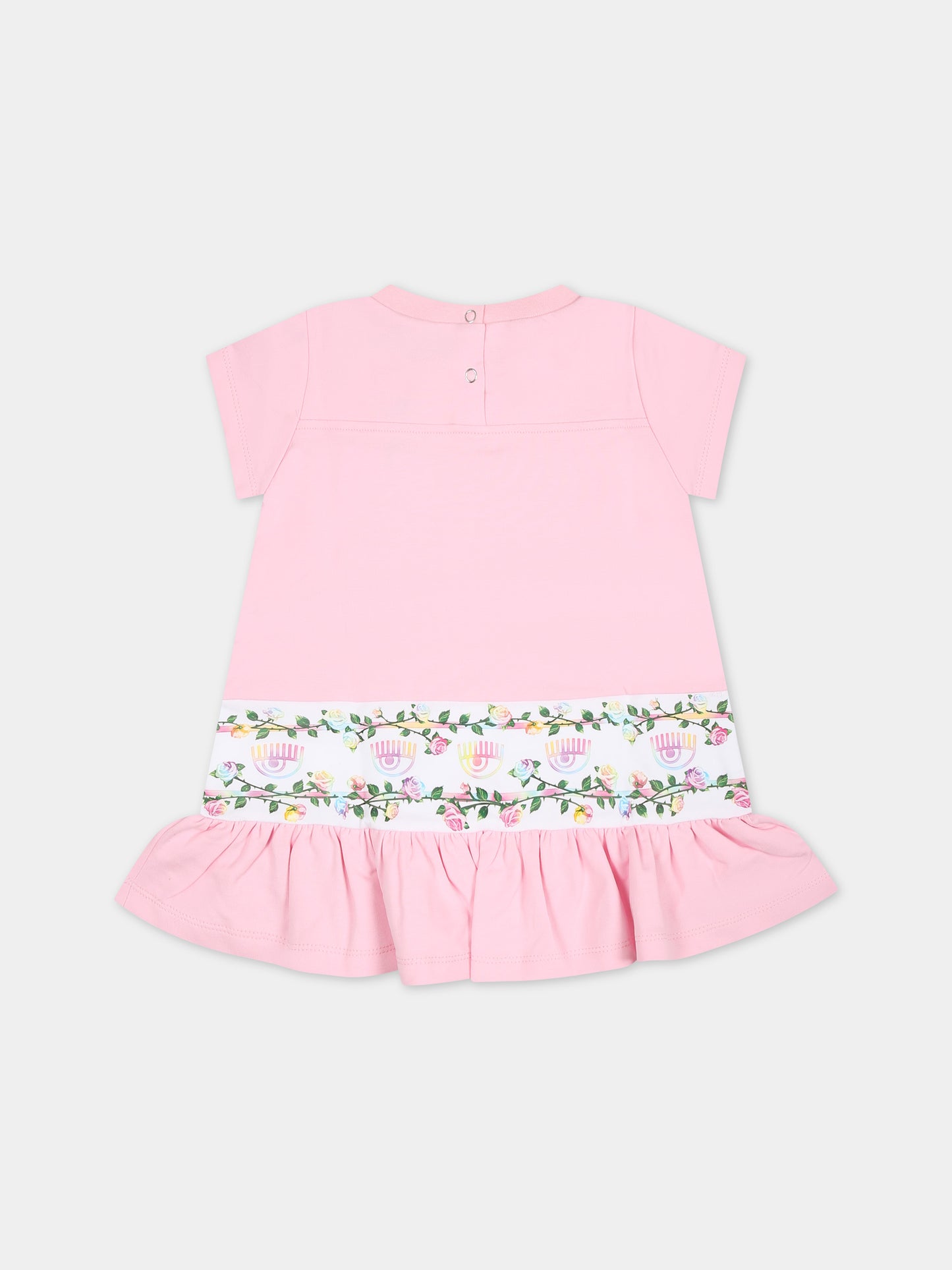Vestito casual rosa per bambina con eyestar,Chiara Ferragni Collection,53C900 3020 090F