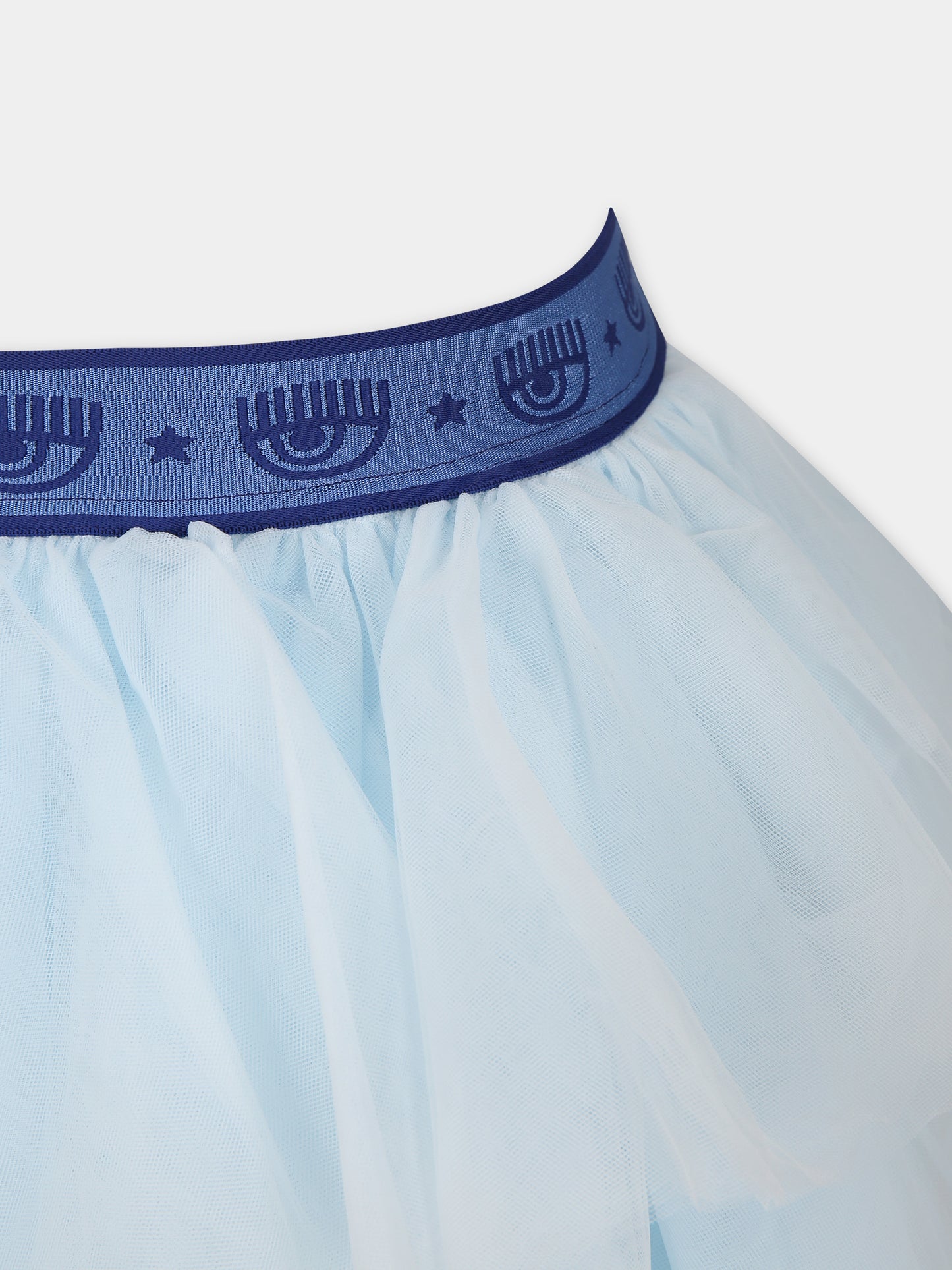 Gonna celeste in tulle con eyes flirting,Chiara Ferragni Collection,51C700 T9945 085F