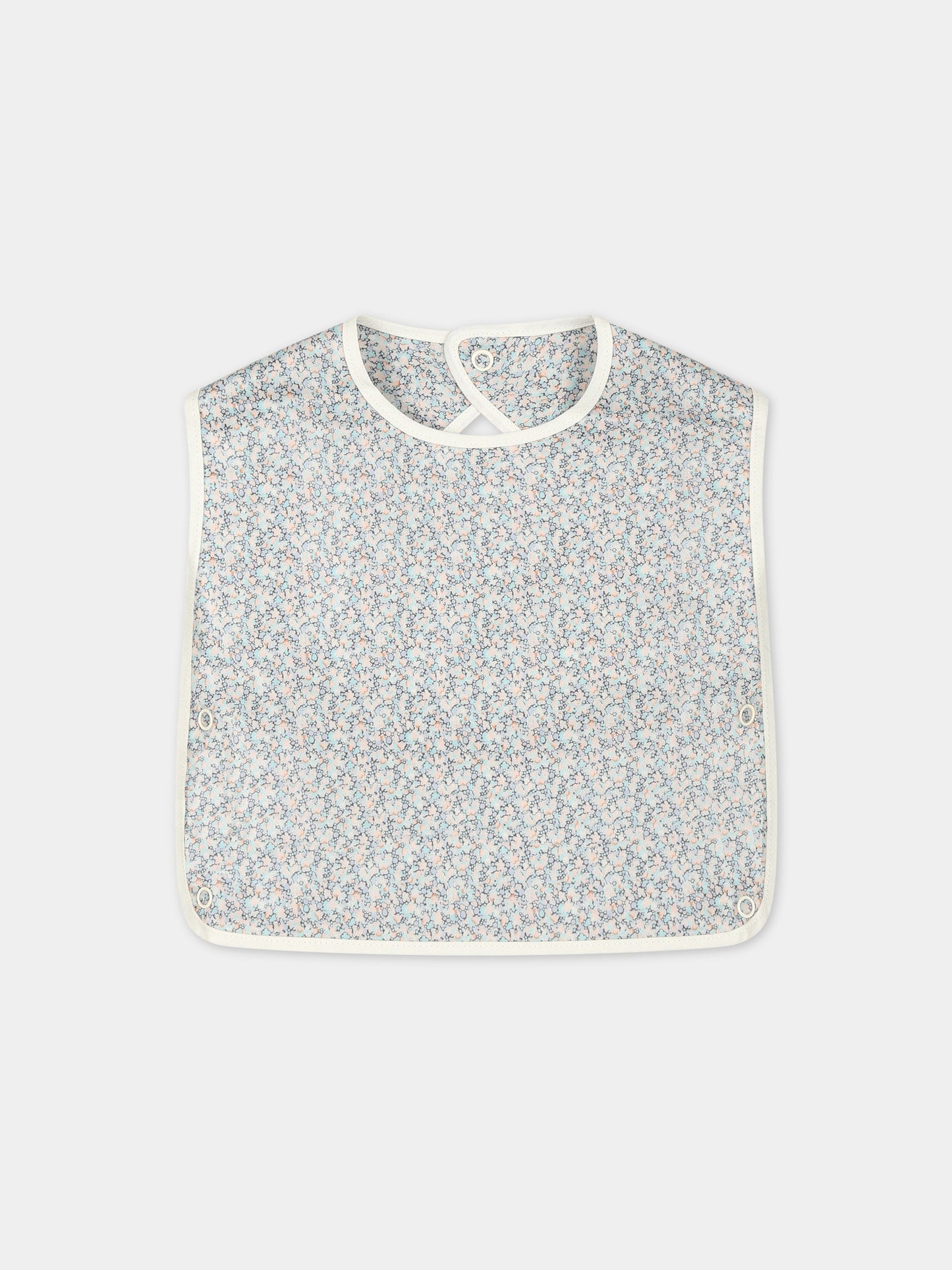 Bavaglino celeste per neonati con stampa fiori,Bonpoint,S04OACW00002 610B
