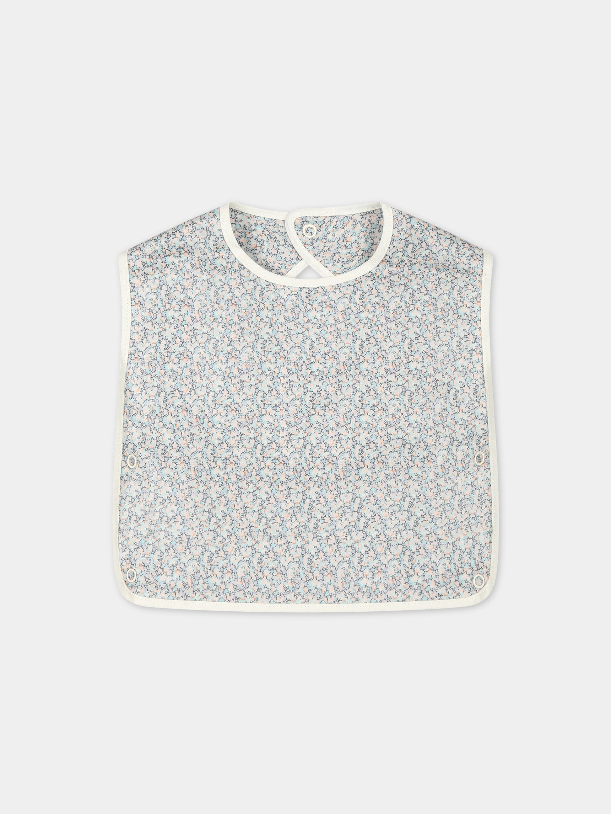 Bavaglino celeste per neonati con stampa fiori,Bonpoint,S04OACW00002 610B