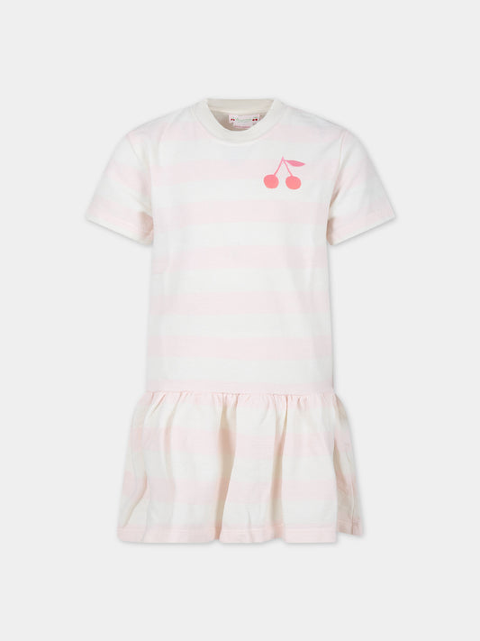 Vestito avorio per bambina con iconiche ciliegie,Bonpoint,S04GDRK00001 225A
