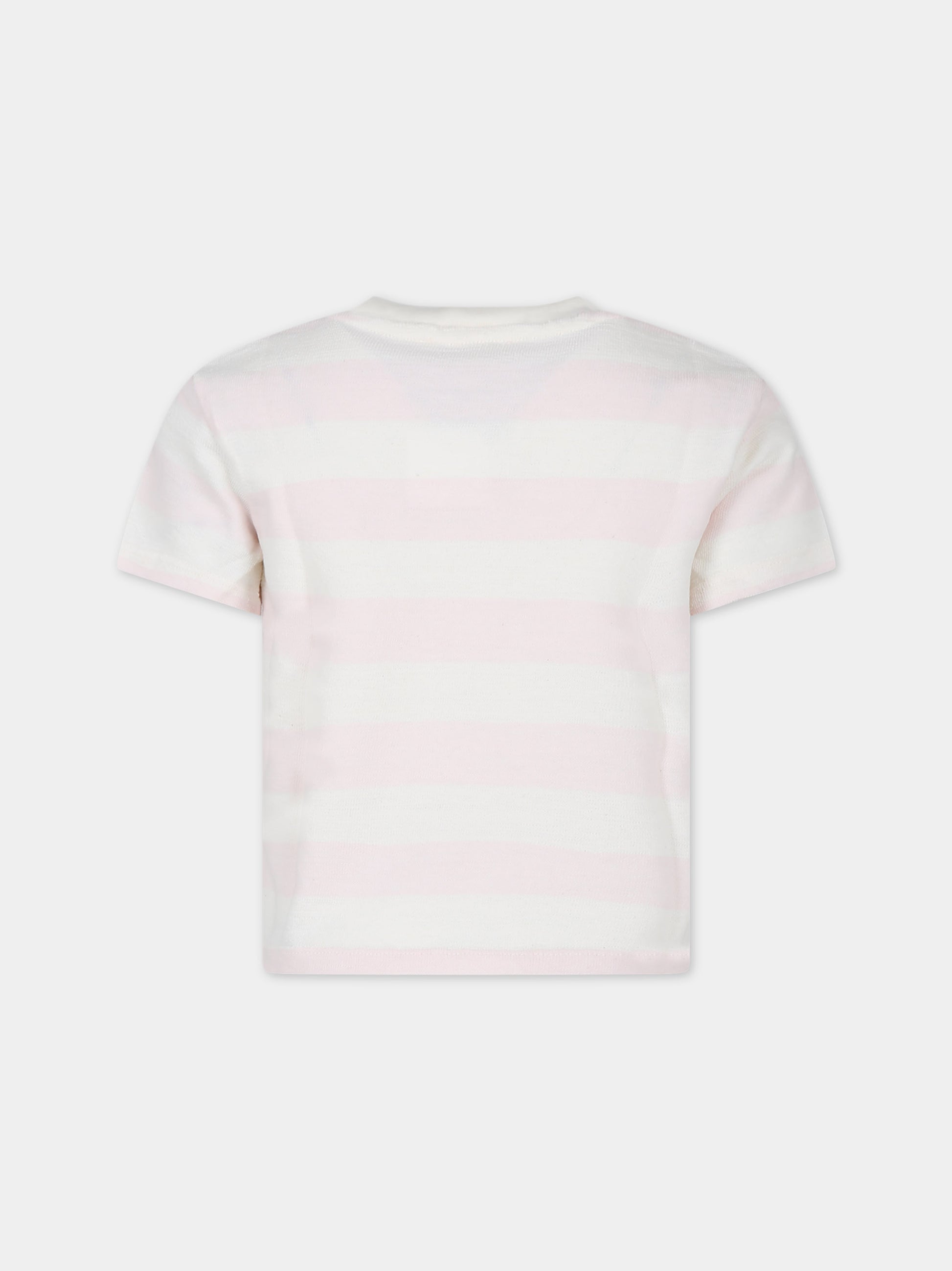 T-shirt avorio per bambina con iconiche ciliegie,Bonpoint,S04GTSK00001 225A