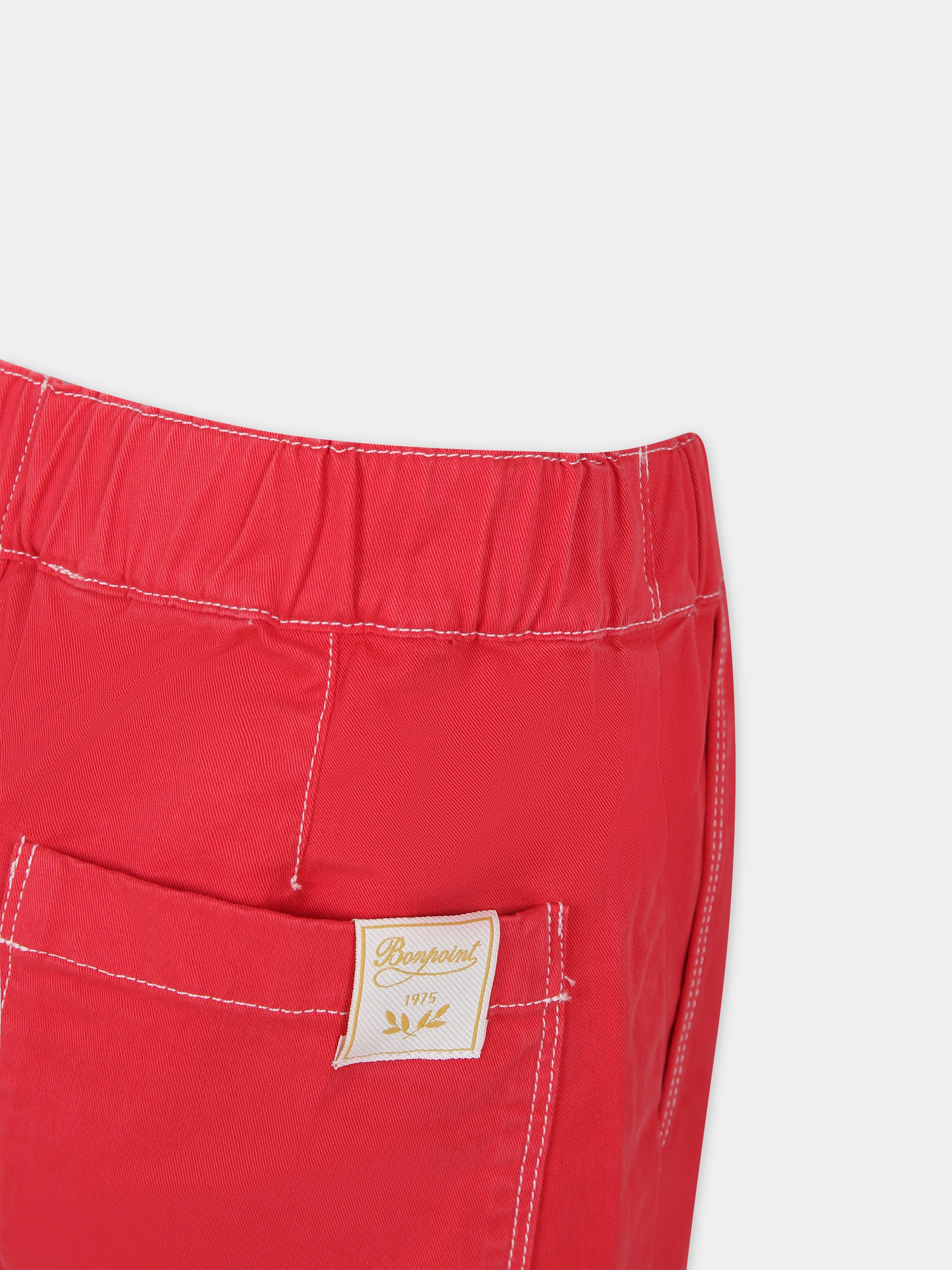 Shorts rossi per bambino,Bonpoint,S04BBEW00013 051A