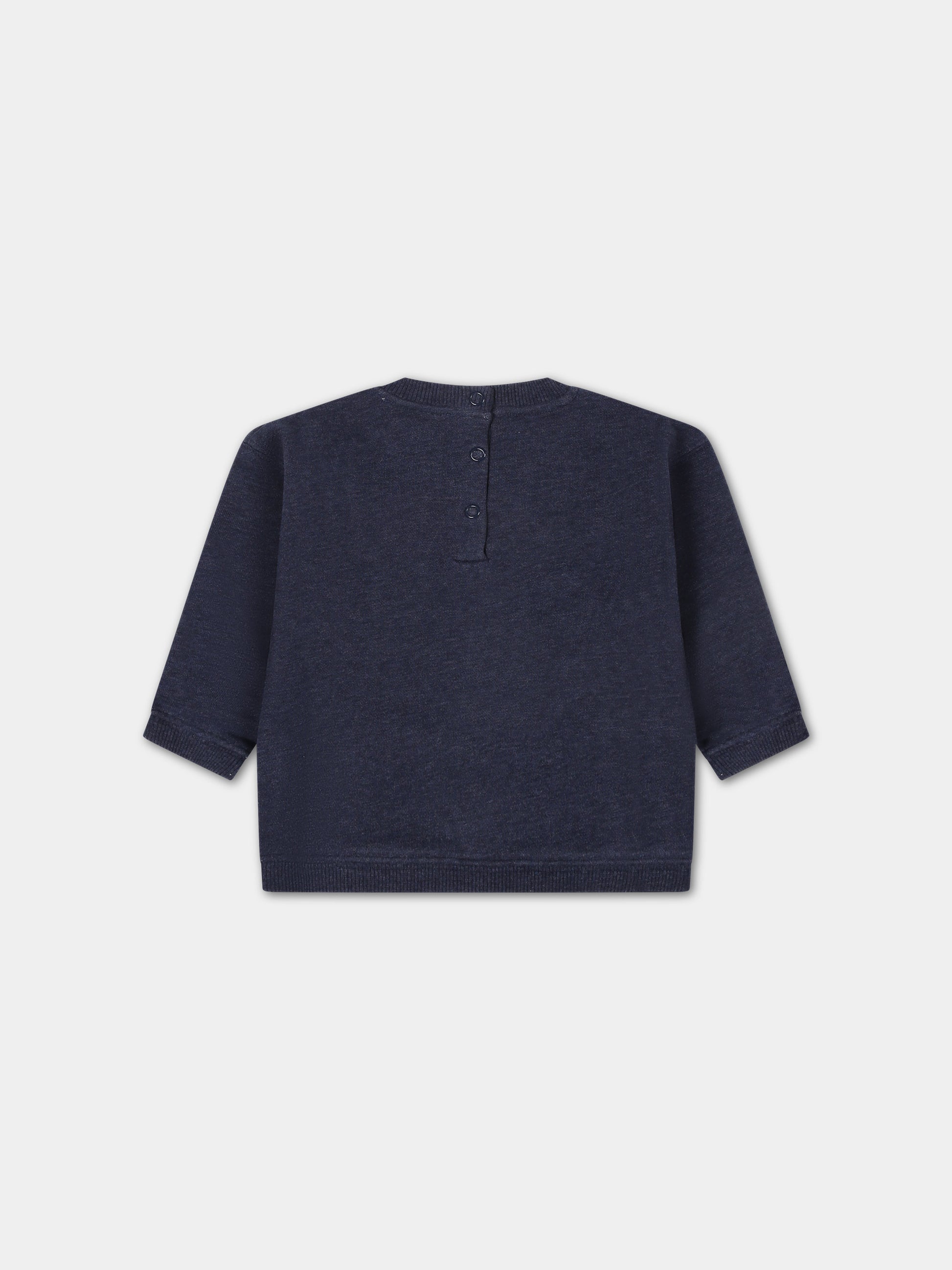 Felpa blu per neonati con logo,Bonpoint,S04YSKW00001 174A