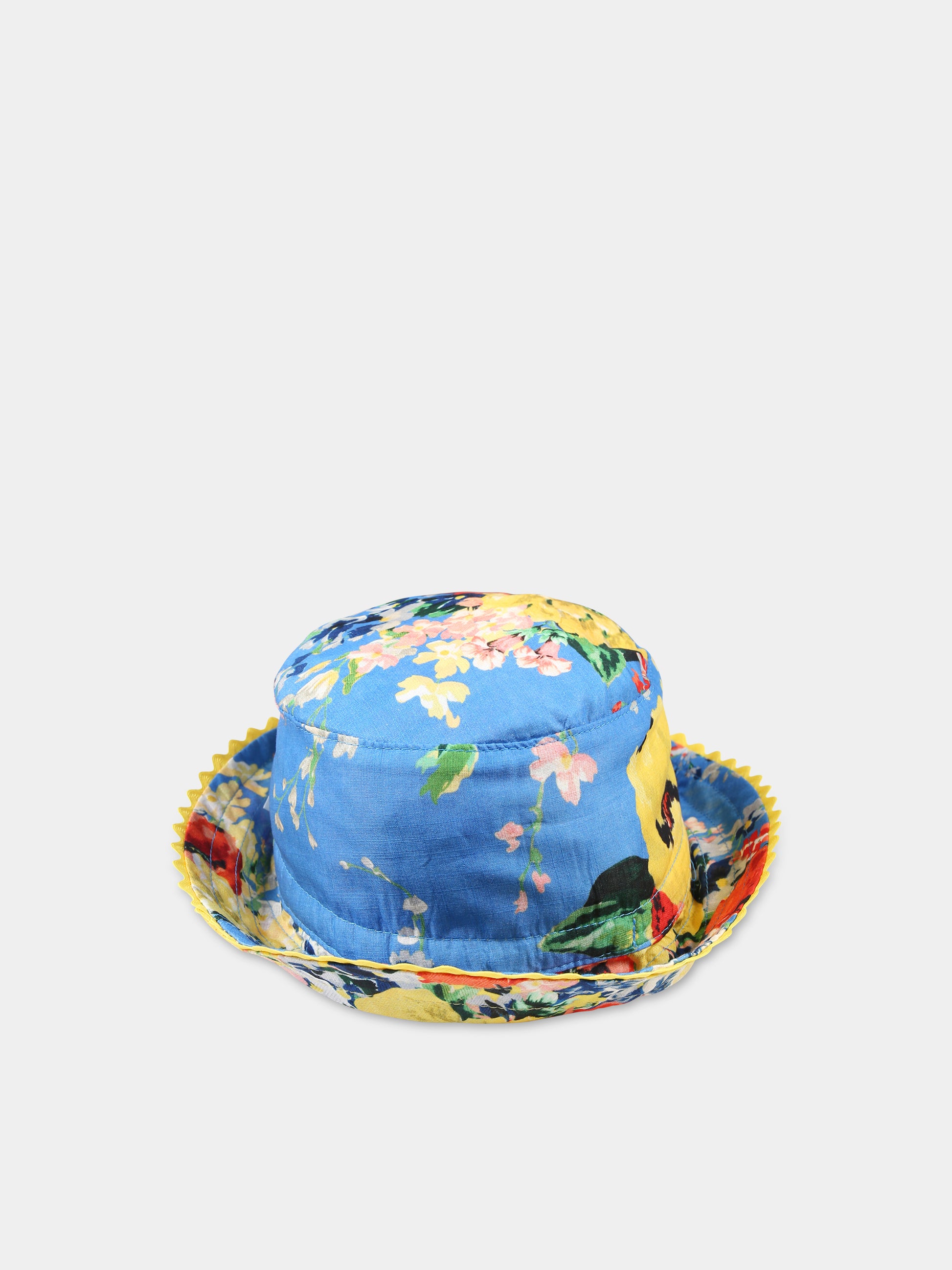 Cloche gialla reversibile per bambina con stampa all-over,Zimmermann,1887RS24 YELLOW FLORAL