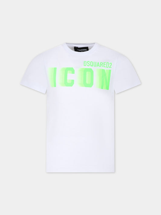 T-shirt bianca per bambino con logo,Dsquared2,DQ2415 D00MV D2T1059U DQ10Y