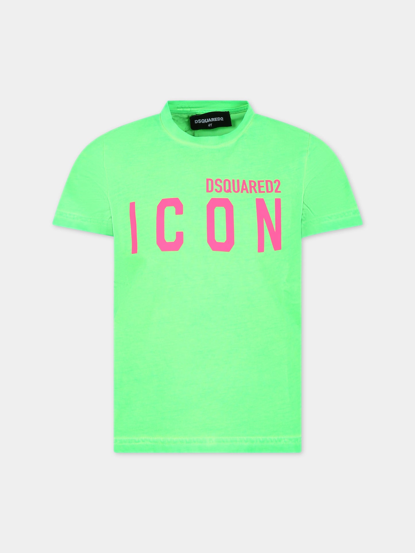 T-shirt verde  per bambini con logo,Dsquared2,DQ2416 D0A80 D2T1068U DQ584