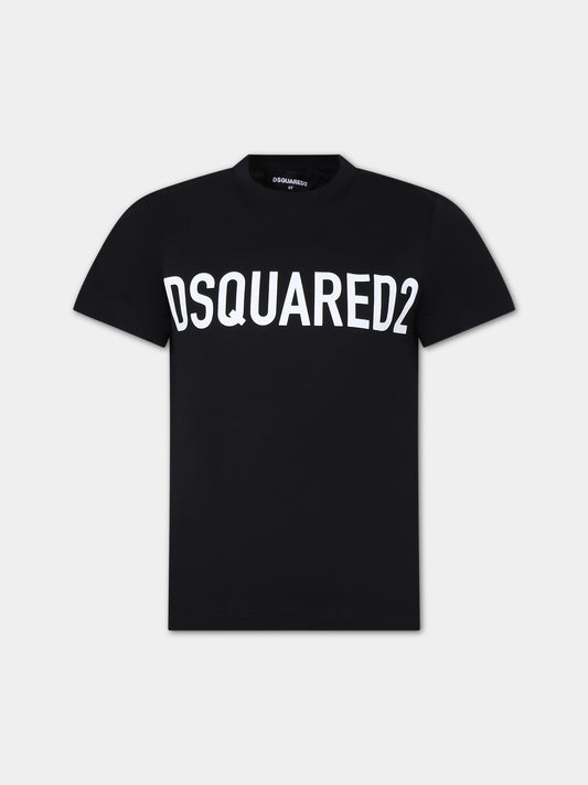 T-shirt nera per bambino con logo,Dsquared2,DQ1832 D0A4C D2T971U DQ900