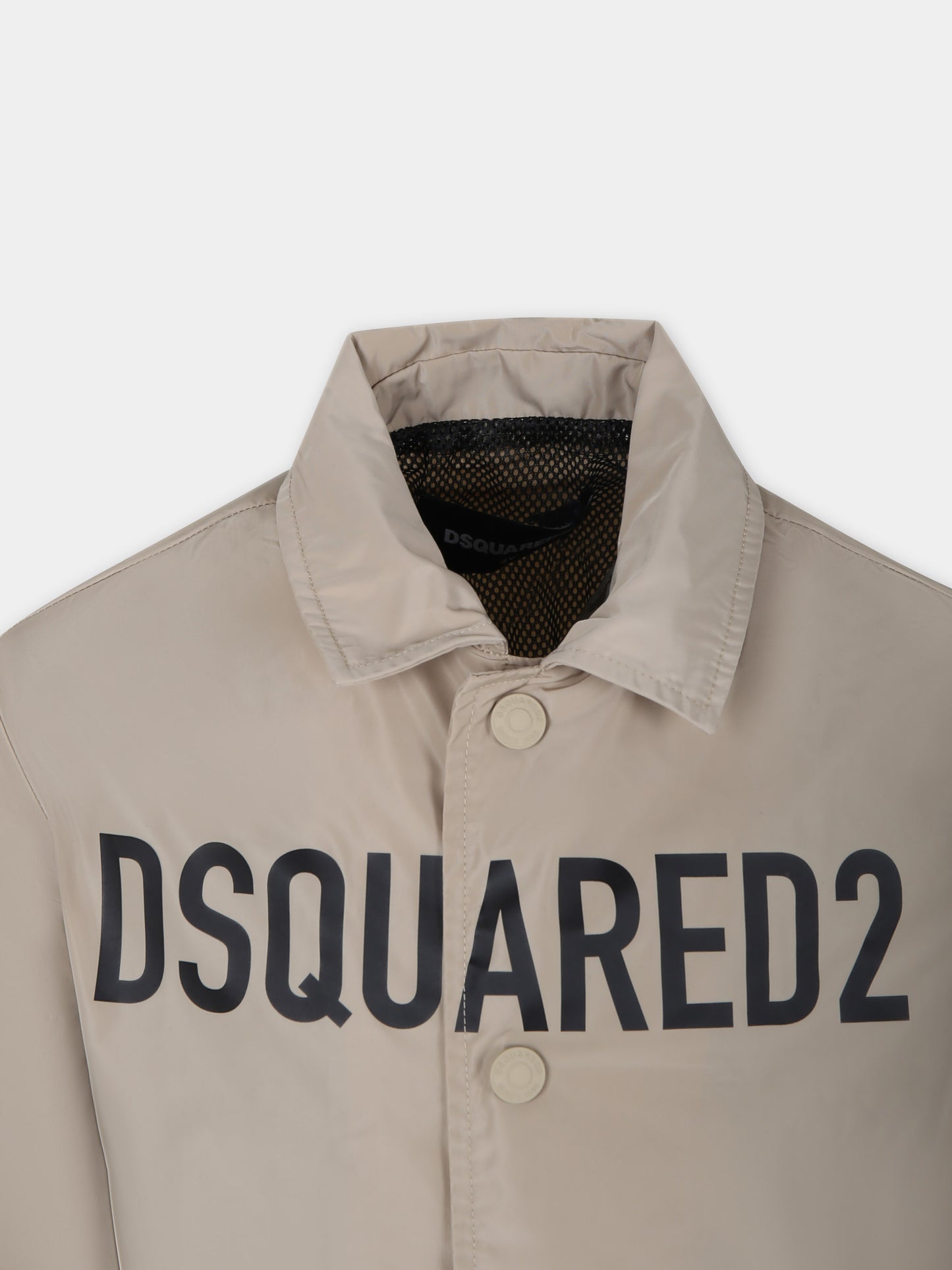 Giubbotto beige per bambino con logo,Dsquared2,DQ2270 D0A8M D2J452M DQ707