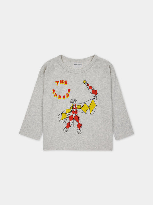 T-shirt grigia per bambini con stampa multicolor,Bobo Choses,124AC023