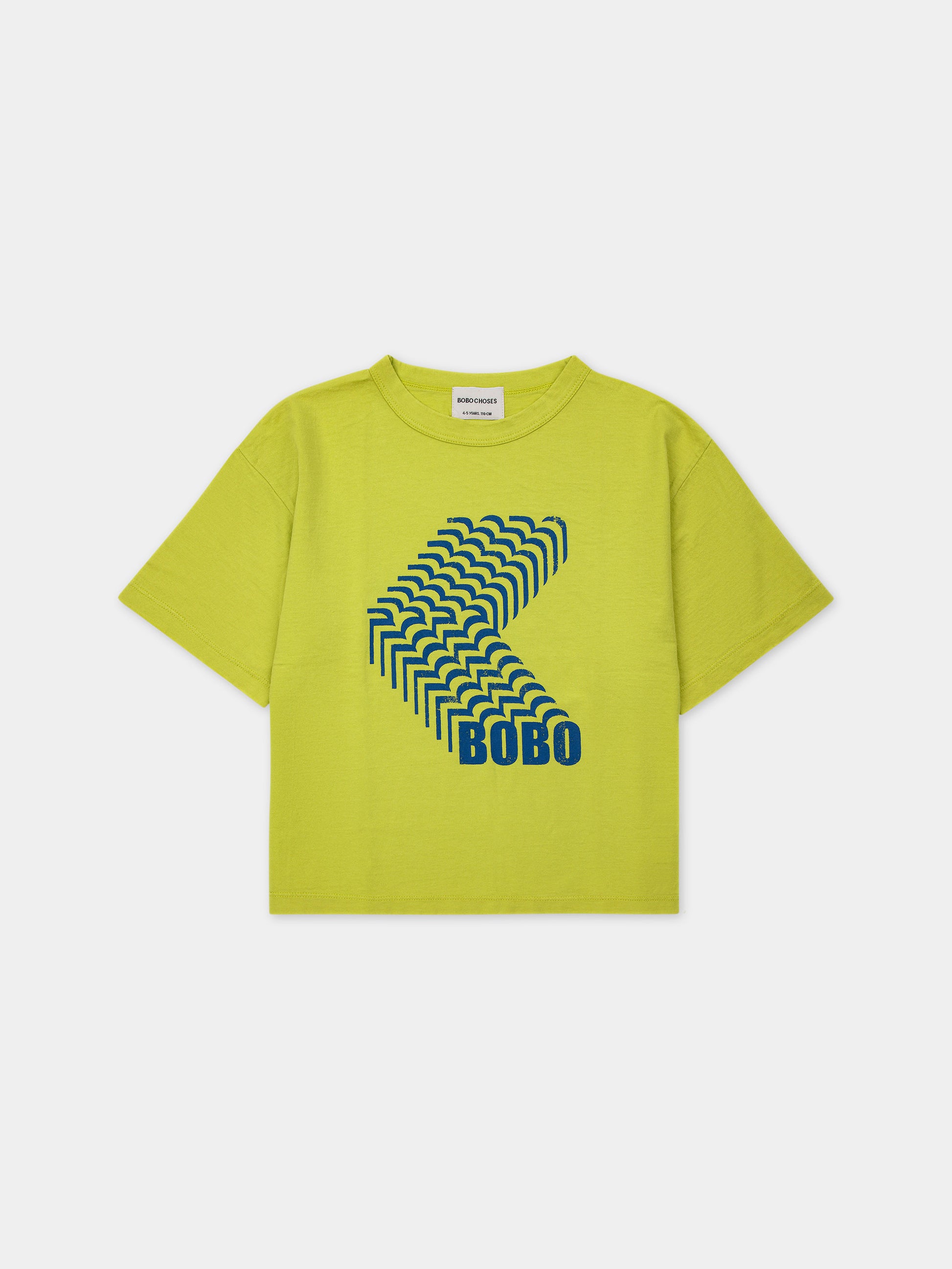 T-shirt verde per bambini con stampa blu,Bobo Choses,124AC013