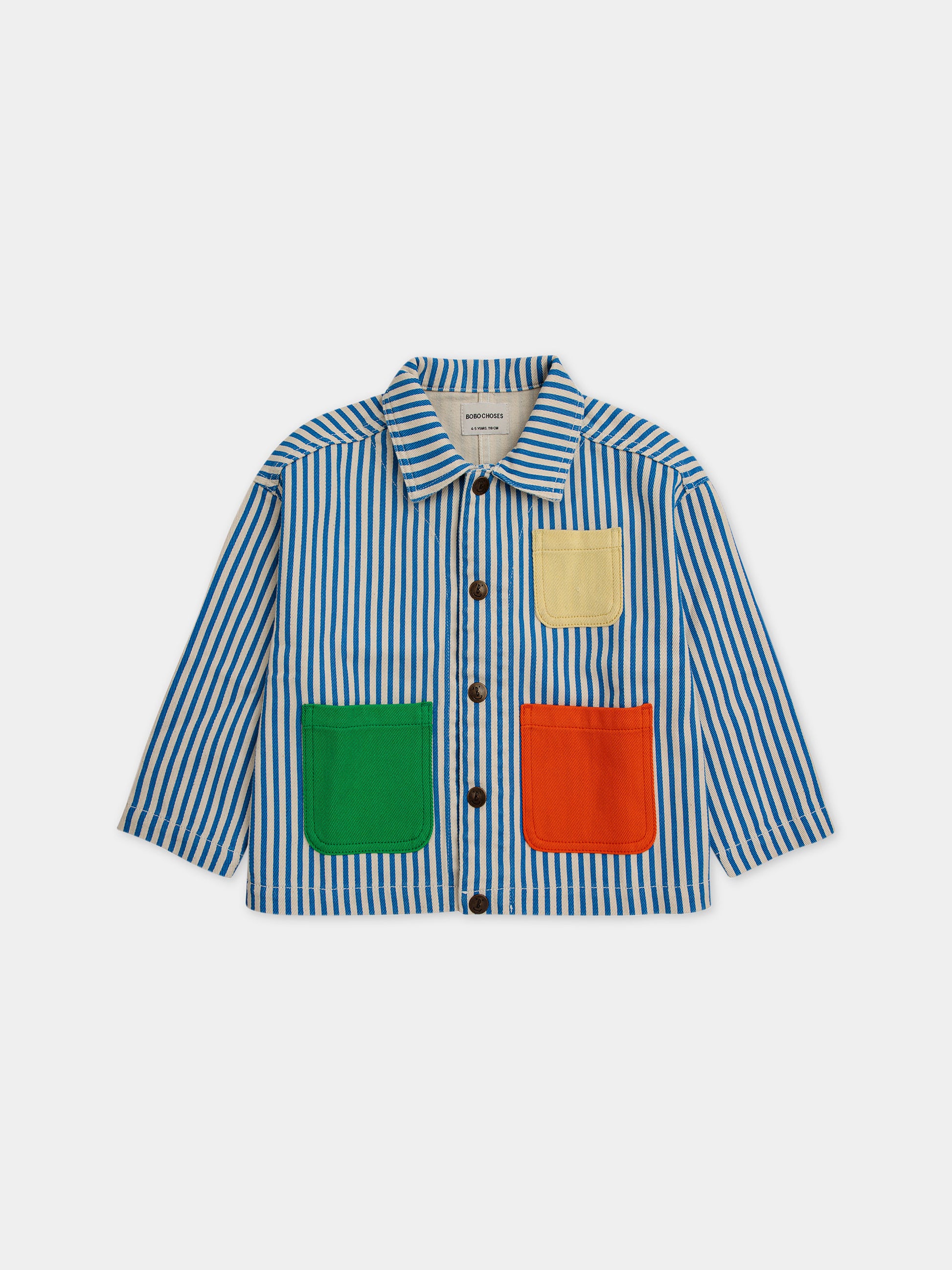 Giubbotto multicolor per bambino con righe e tasche multicolor,Bobo Choses,124AC140