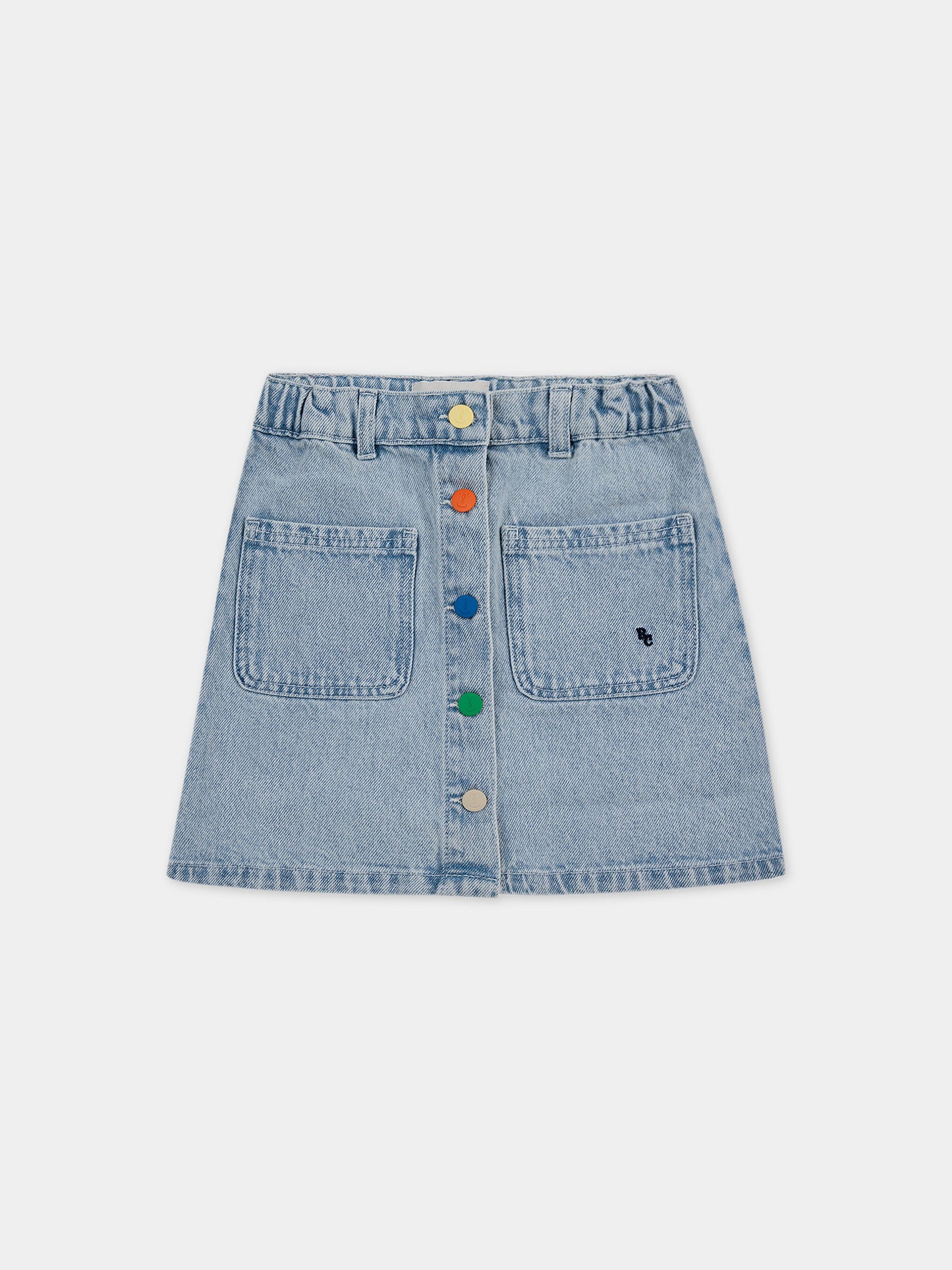 Gonna in denim per bambina con bottoni multicolor,Bobo Choses,124AC095