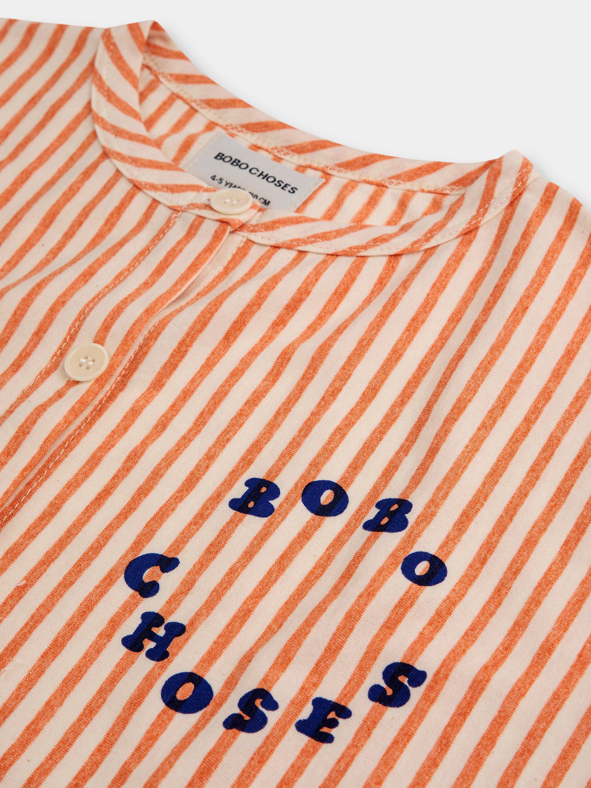 Tuta arancione per bambina con righe e logo,Bobo Choses,124AC118
