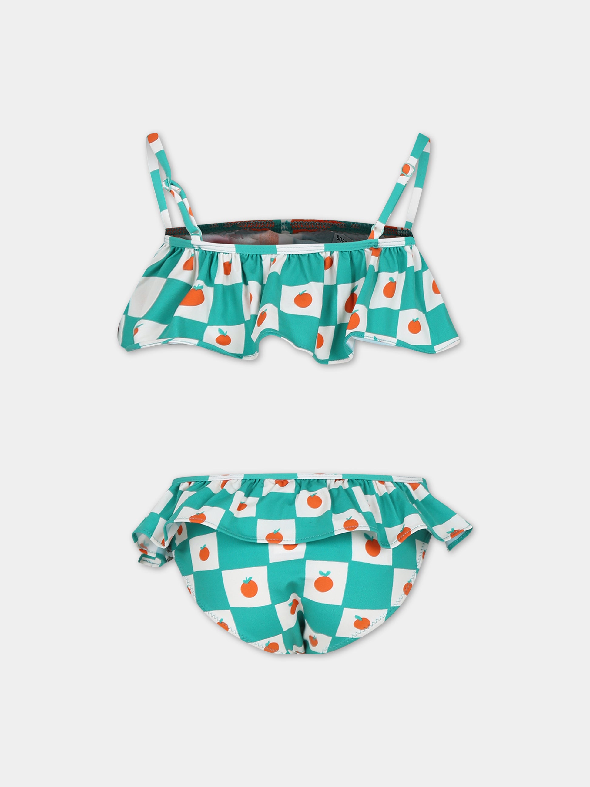 Bikini verde per bambina con pomodori,Bobo Choses,124AC146
