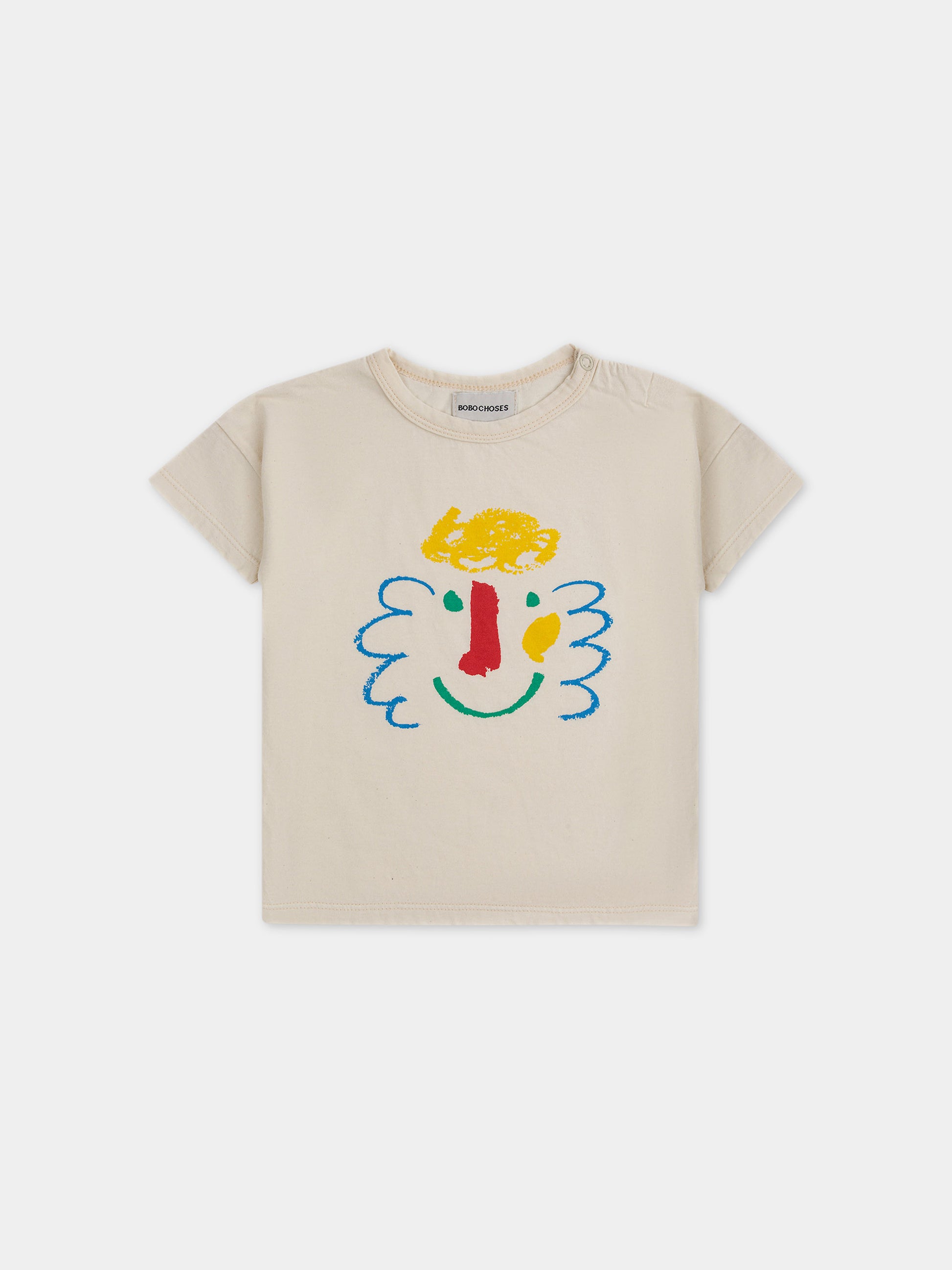 T-shirt avorio per neonato con stampa multicolor,Bobo Choses,124AB002