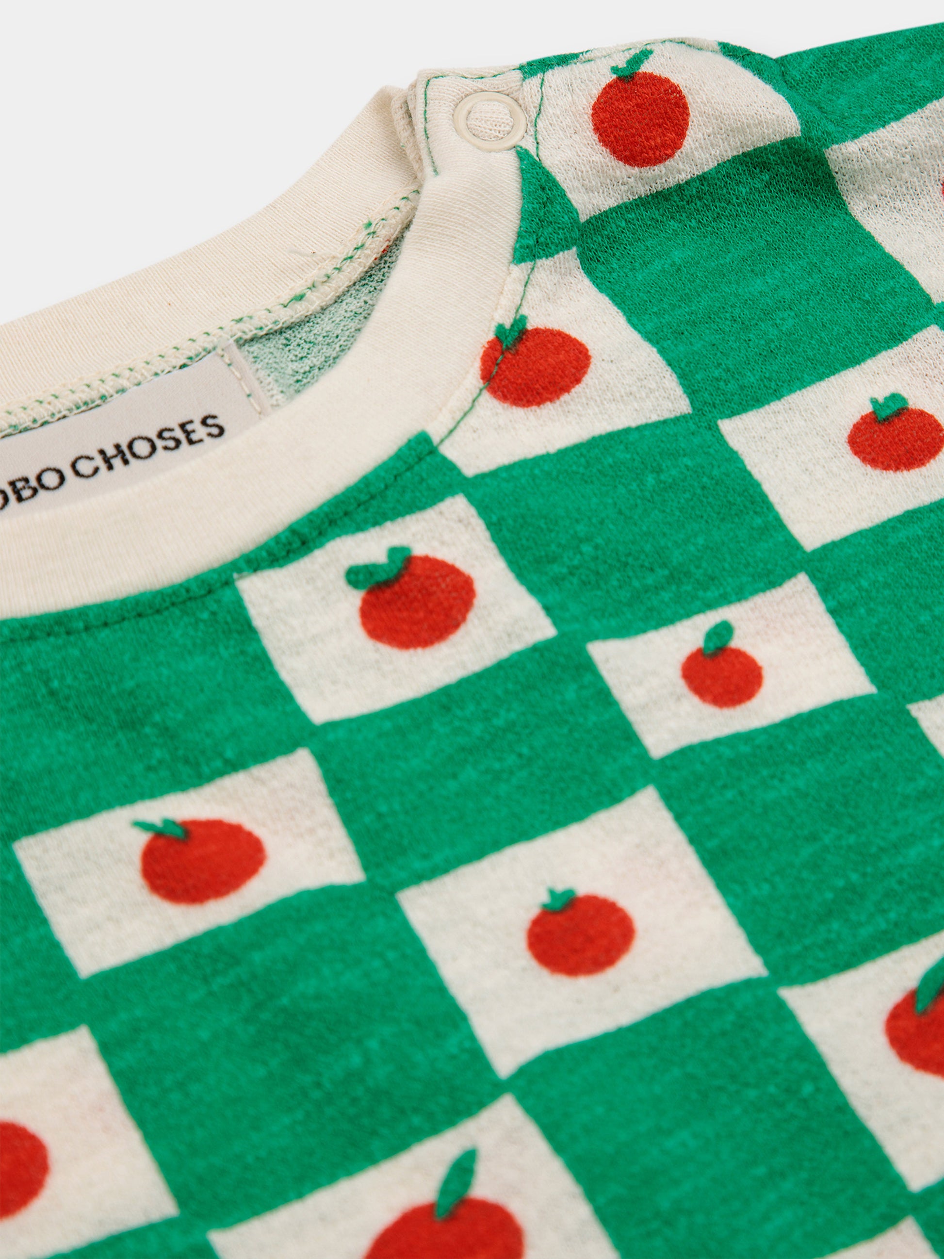 T-shirt verde per neonati con fantasia multicolor,Bobo Choses,124AB010