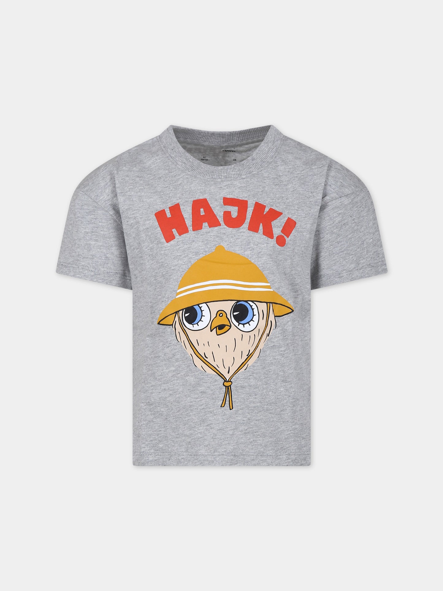 T-shirt grigia per bambini con gufo,Mini Rodini,2422016994