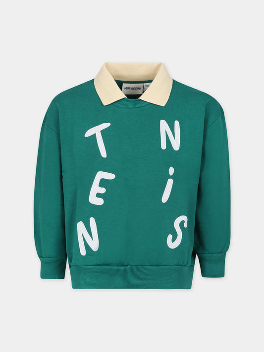 Felpa verde per bambini con scritta,Mini Rodini,2422015975