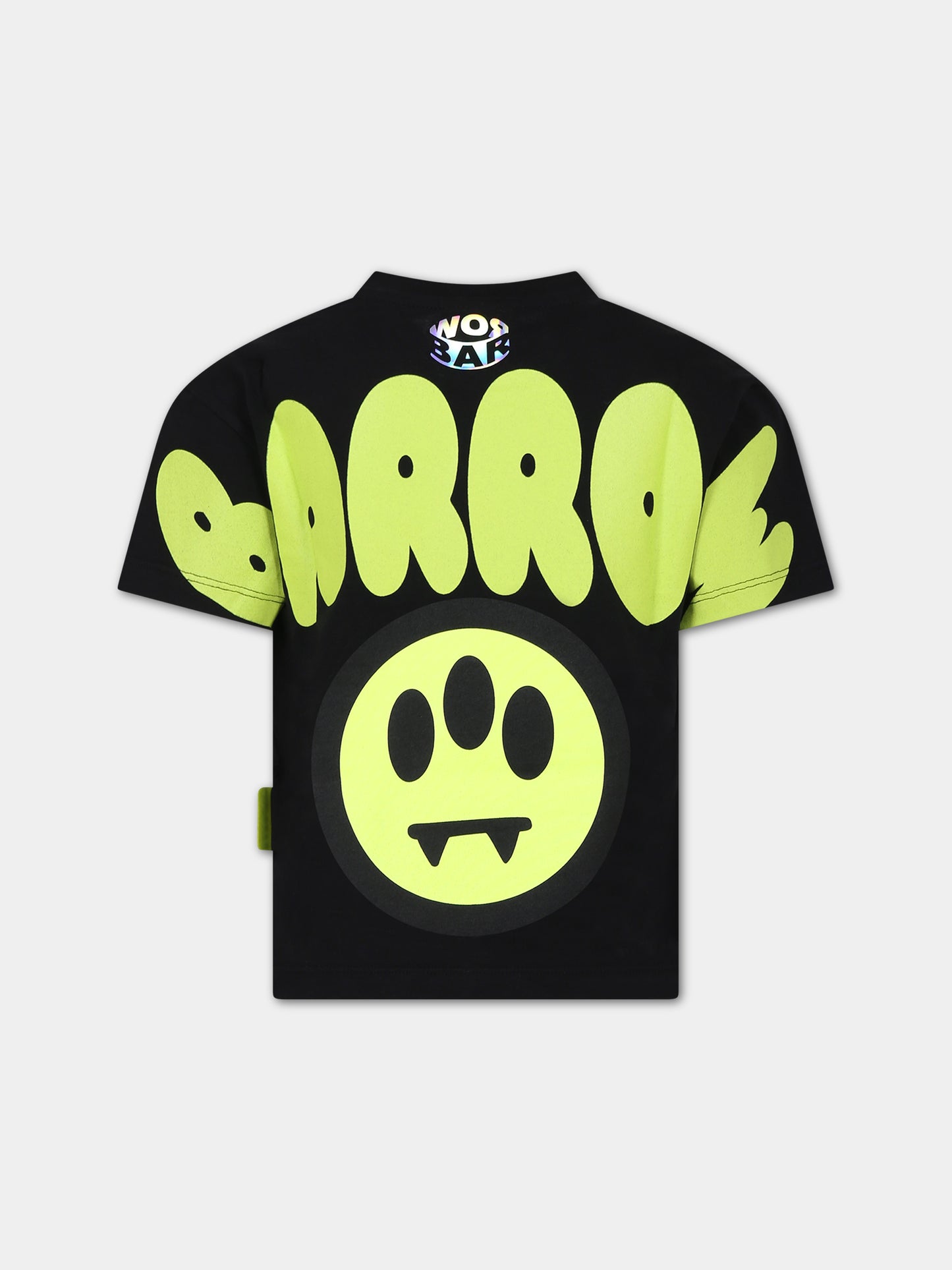 T-shirt nera per bambini con smile e logo,Barrow,S4BKJUTH096 110