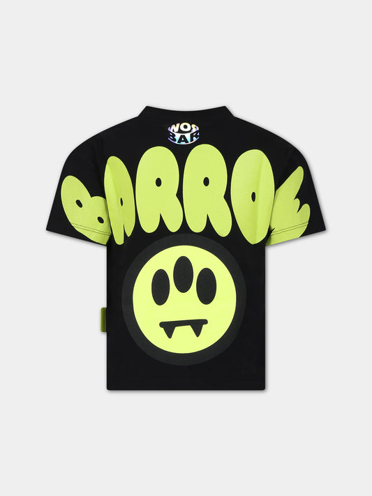 T-shirt nera per bambini con smile e logo,Barrow,S4BKJUTH096 110