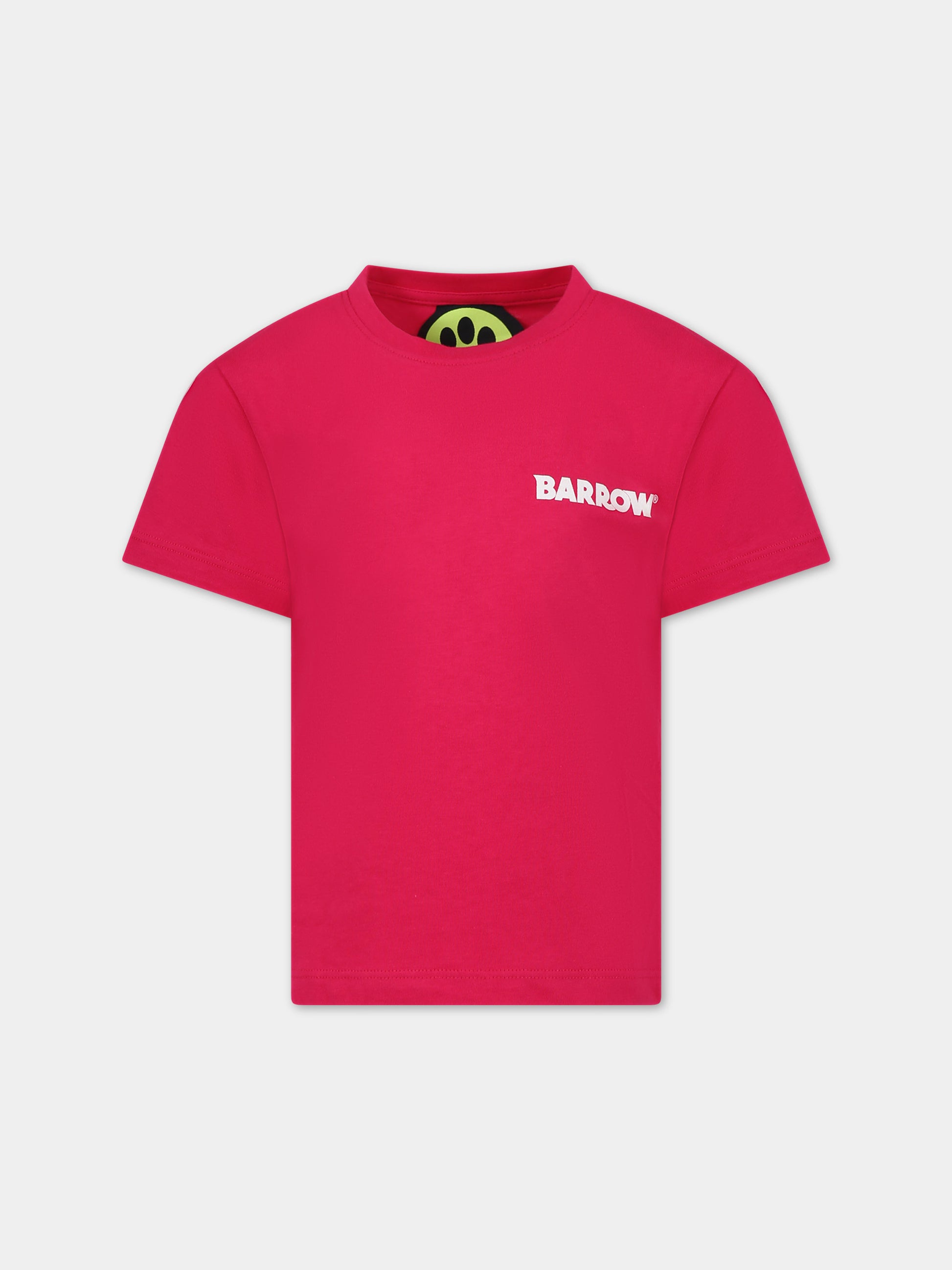 T-shirt fucsia per bambini con smile e logo,Barrow,S4BKJUTH096 135